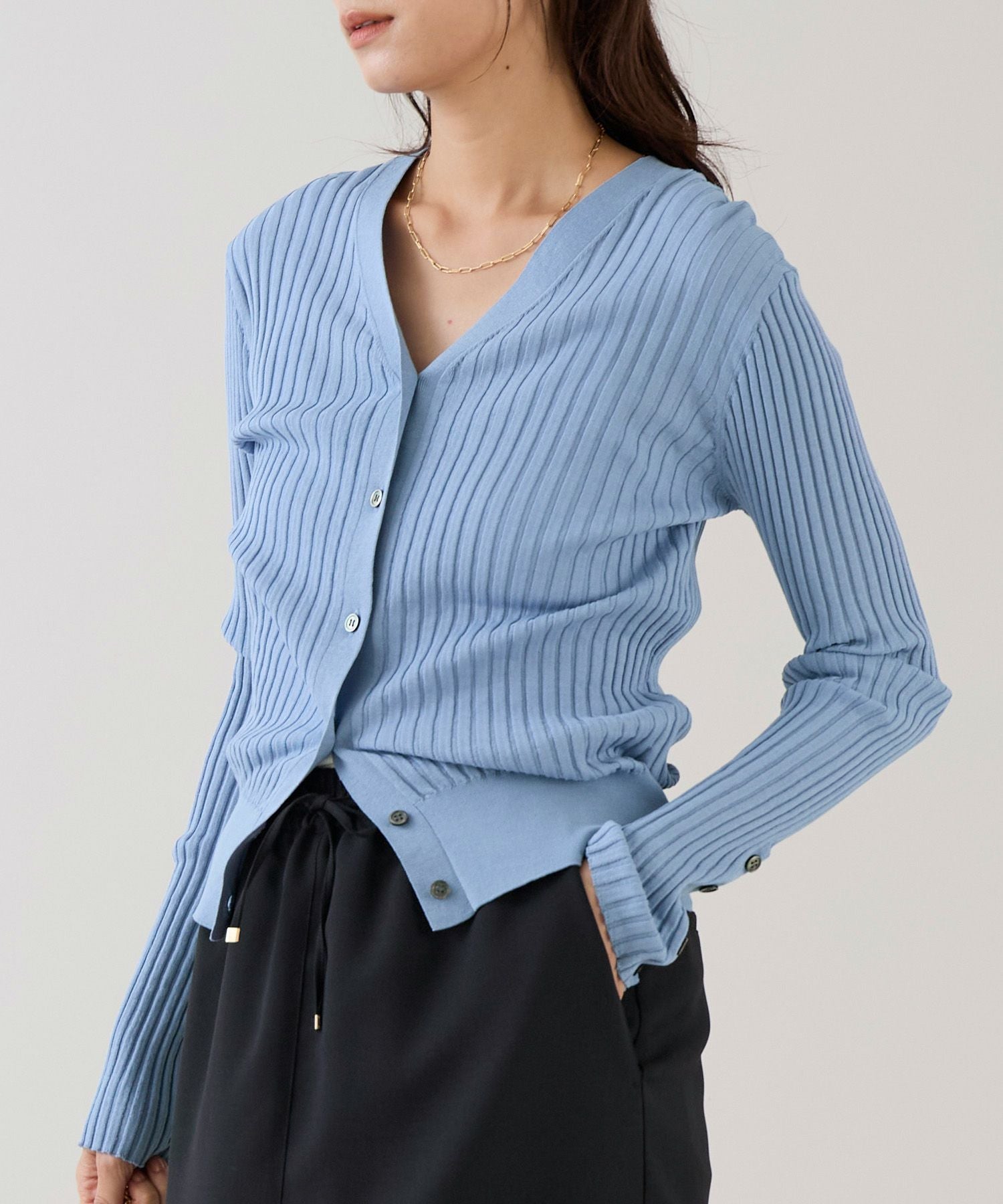marmors】wide rib v-neck cardigan | MICA&DEAL ONLINE STORE