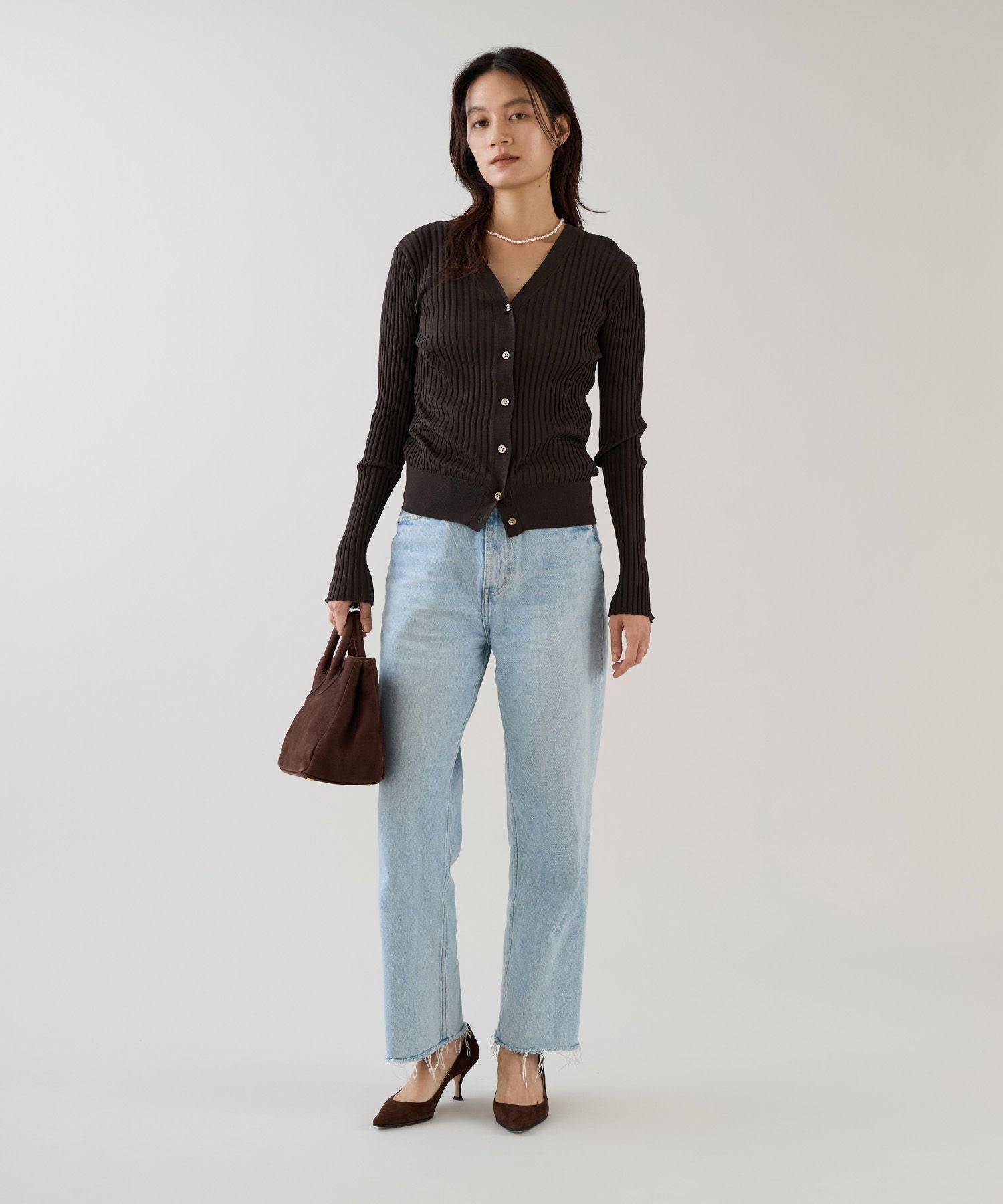 marmors】wide rib v-neck cardigan | MICA&DEAL ONLINE STORE