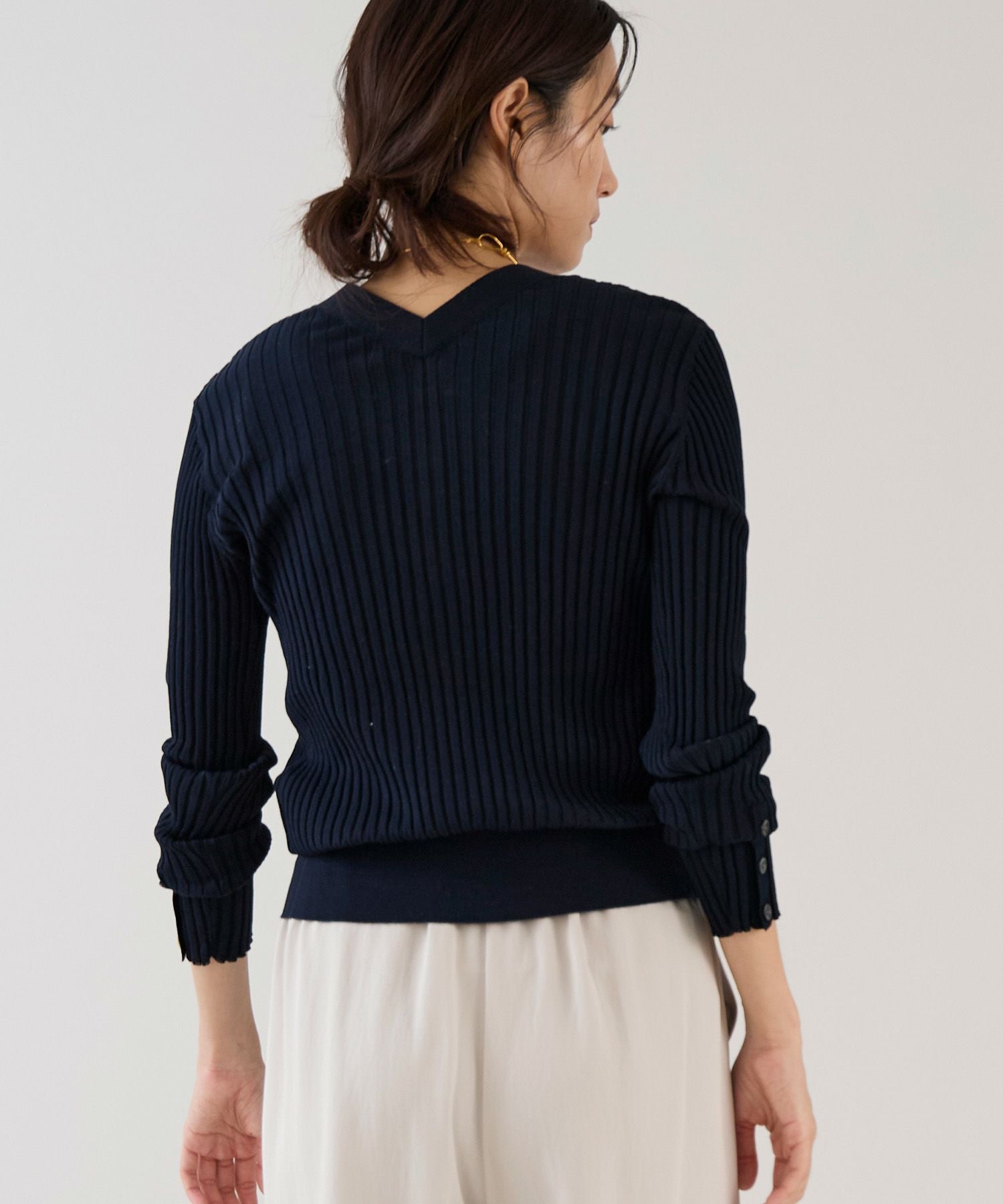 marmors】wide rib v-neck cardigan | MICA&DEAL ONLINE STORE