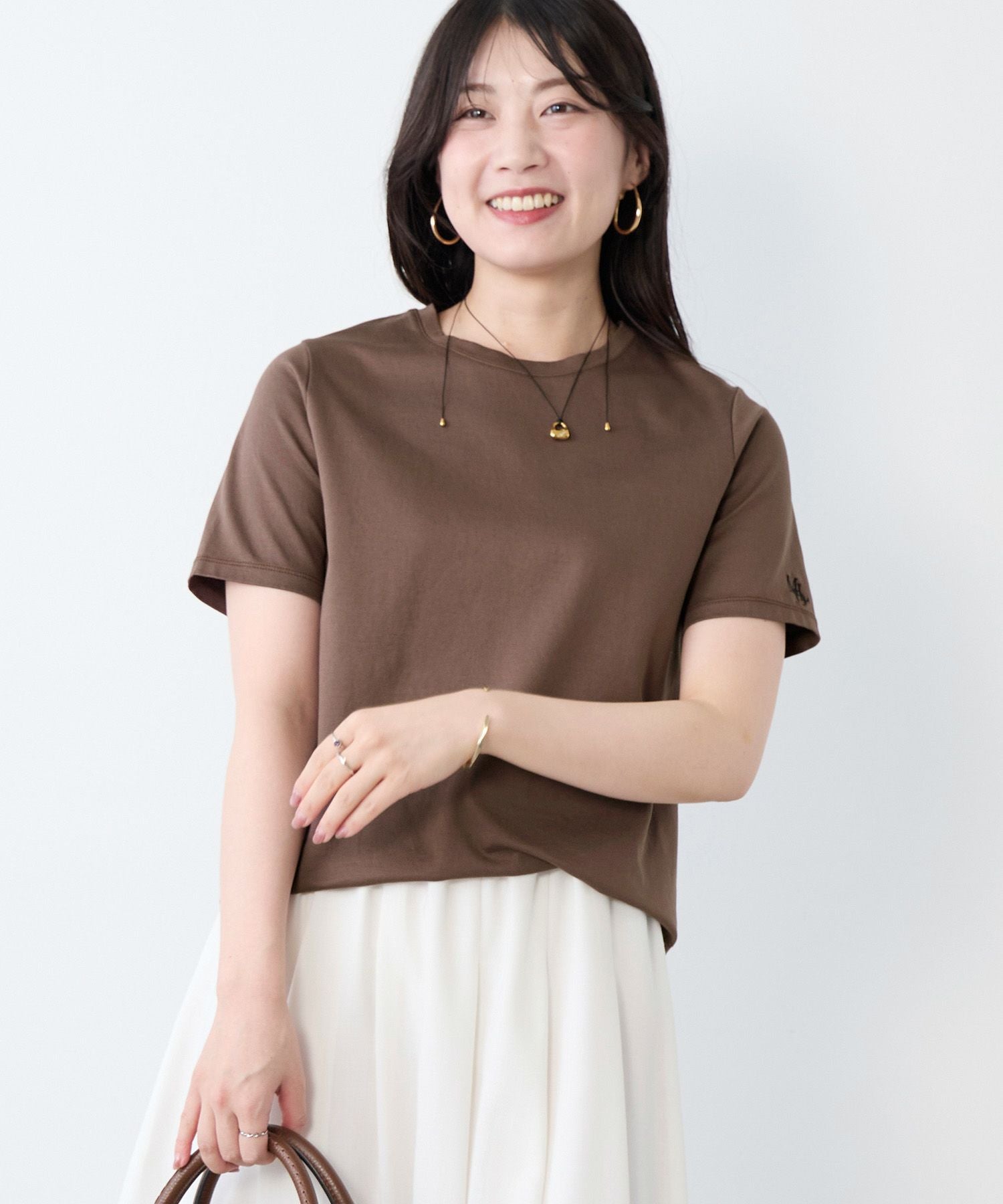 接触冷感/UVカット-ワンポイント刺繍T-shirt | MICA&DEAL ONLINE STORE