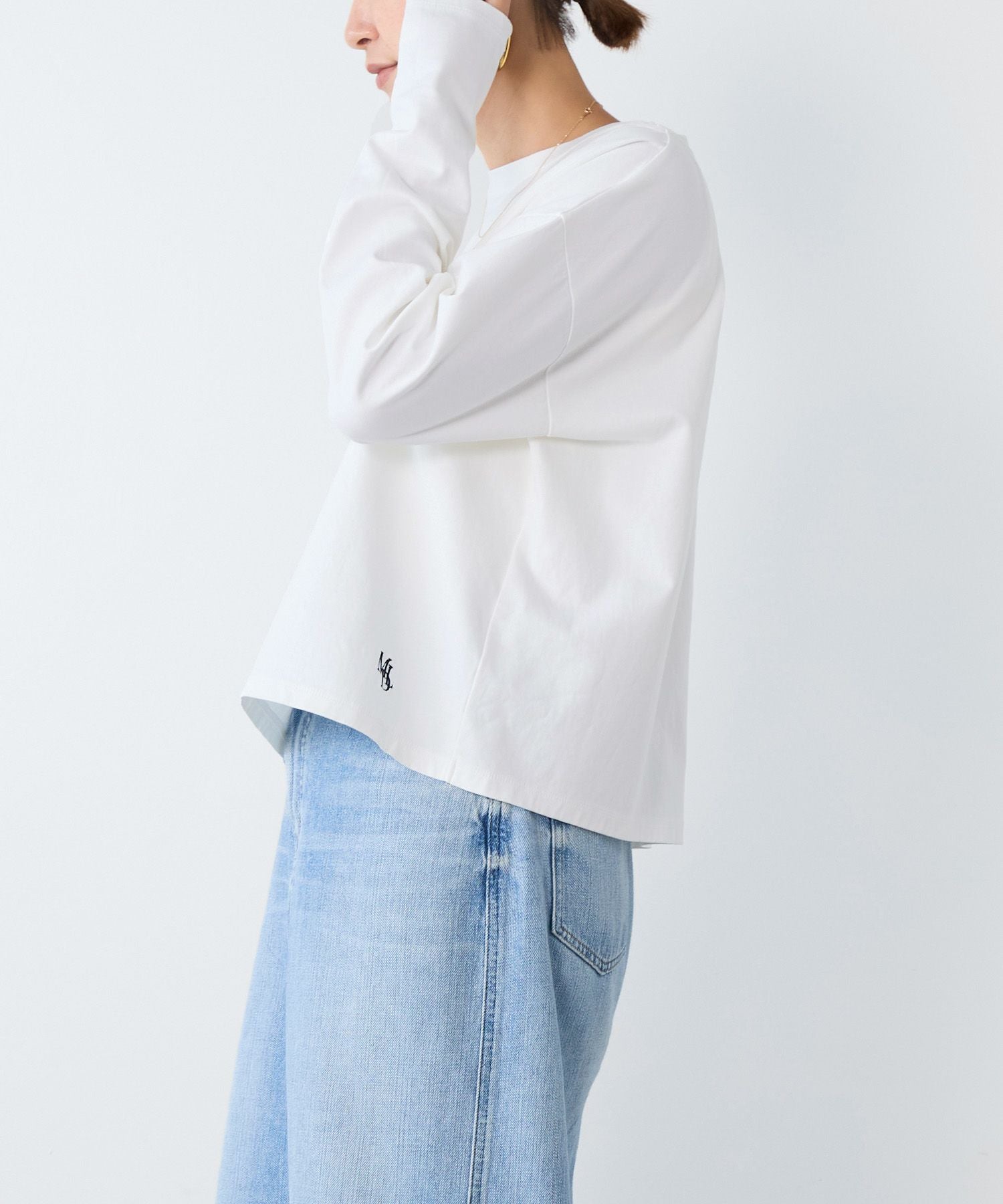 接触冷感/UVカット-ワンポイント刺繍ロングT-shirt | MICA&DEAL ONLINE