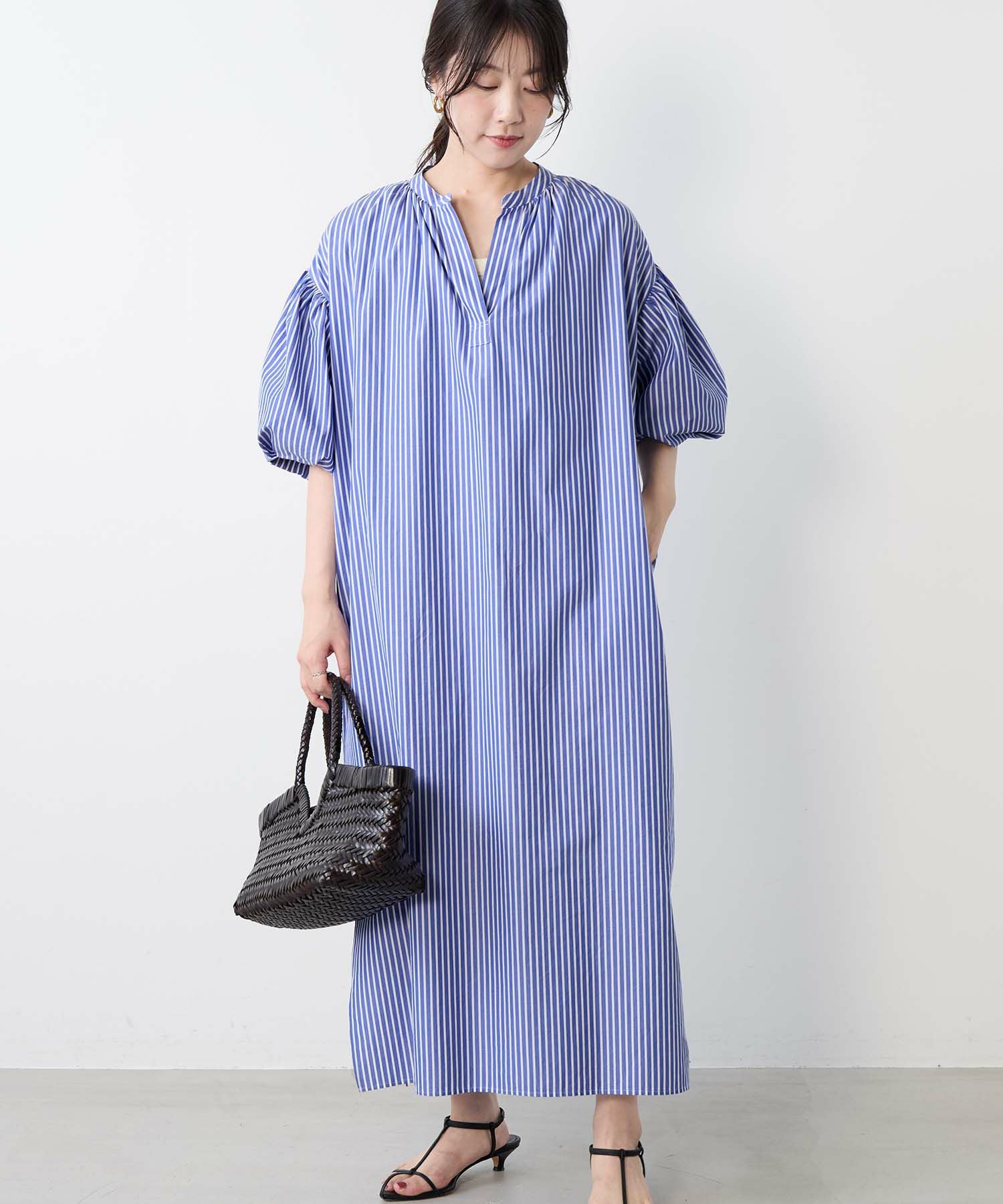 最終sale価格❣️ベルギーリネン バルーンスリーブワンピース ハンドメイド バルーンスリーブワンピース | MICA&DEAL ONLINE STORE