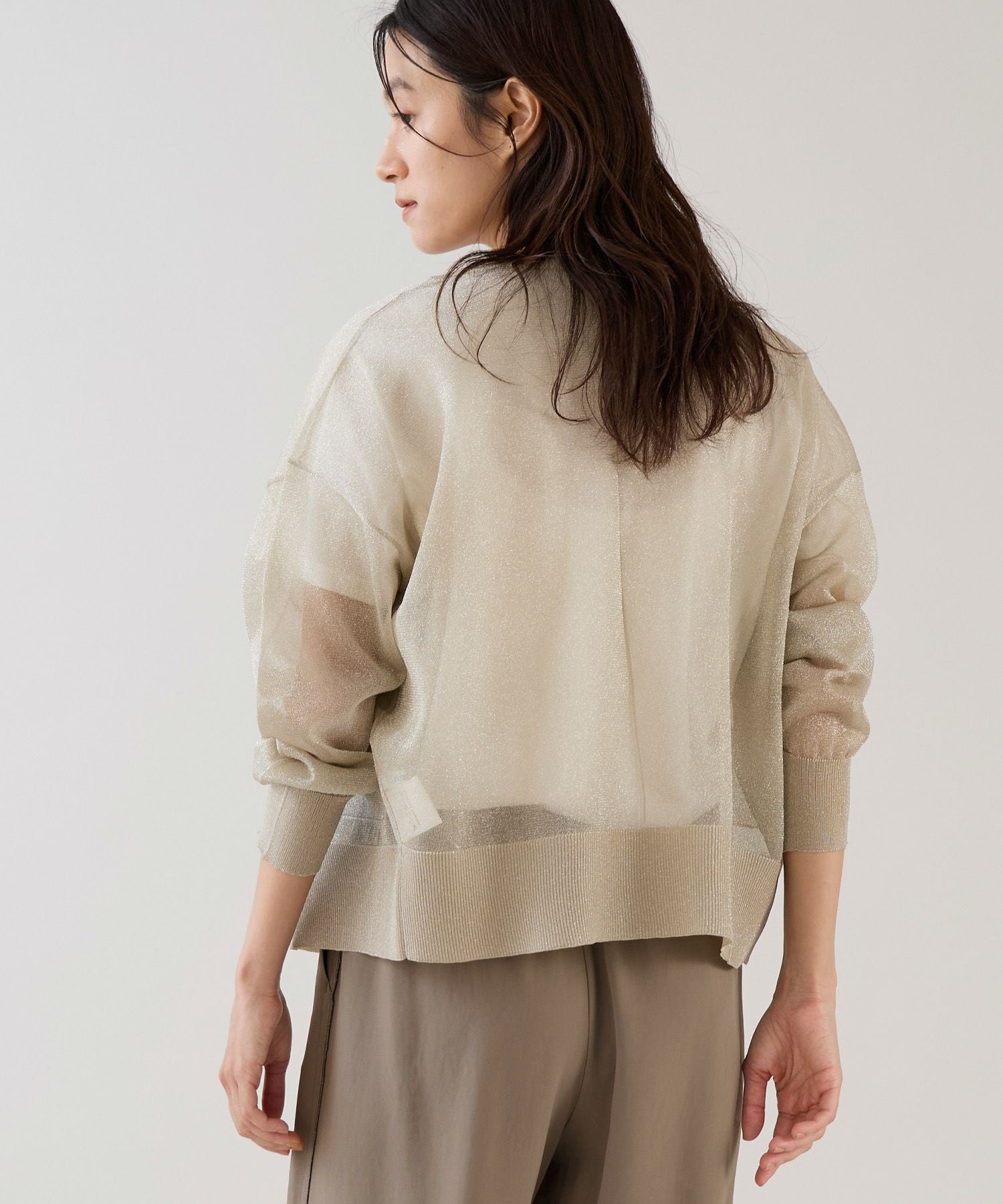 marmors】sheer lame crewneck cardigan | MICA&DEAL ONLINE STORE