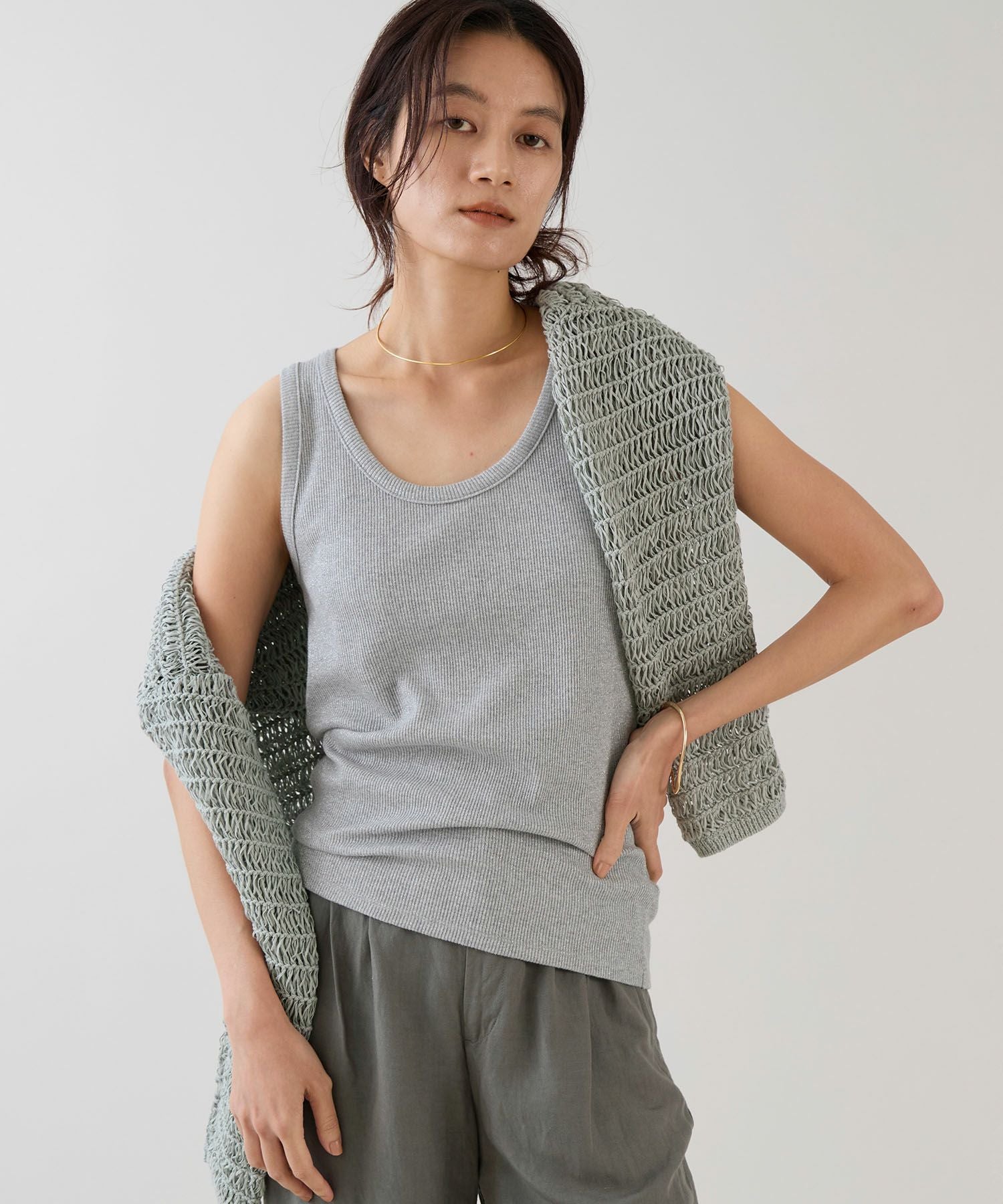 Gajessグリッタータンクトップ marmors】glitter basic tanktop | MICA&DEAL ONLINE STORE