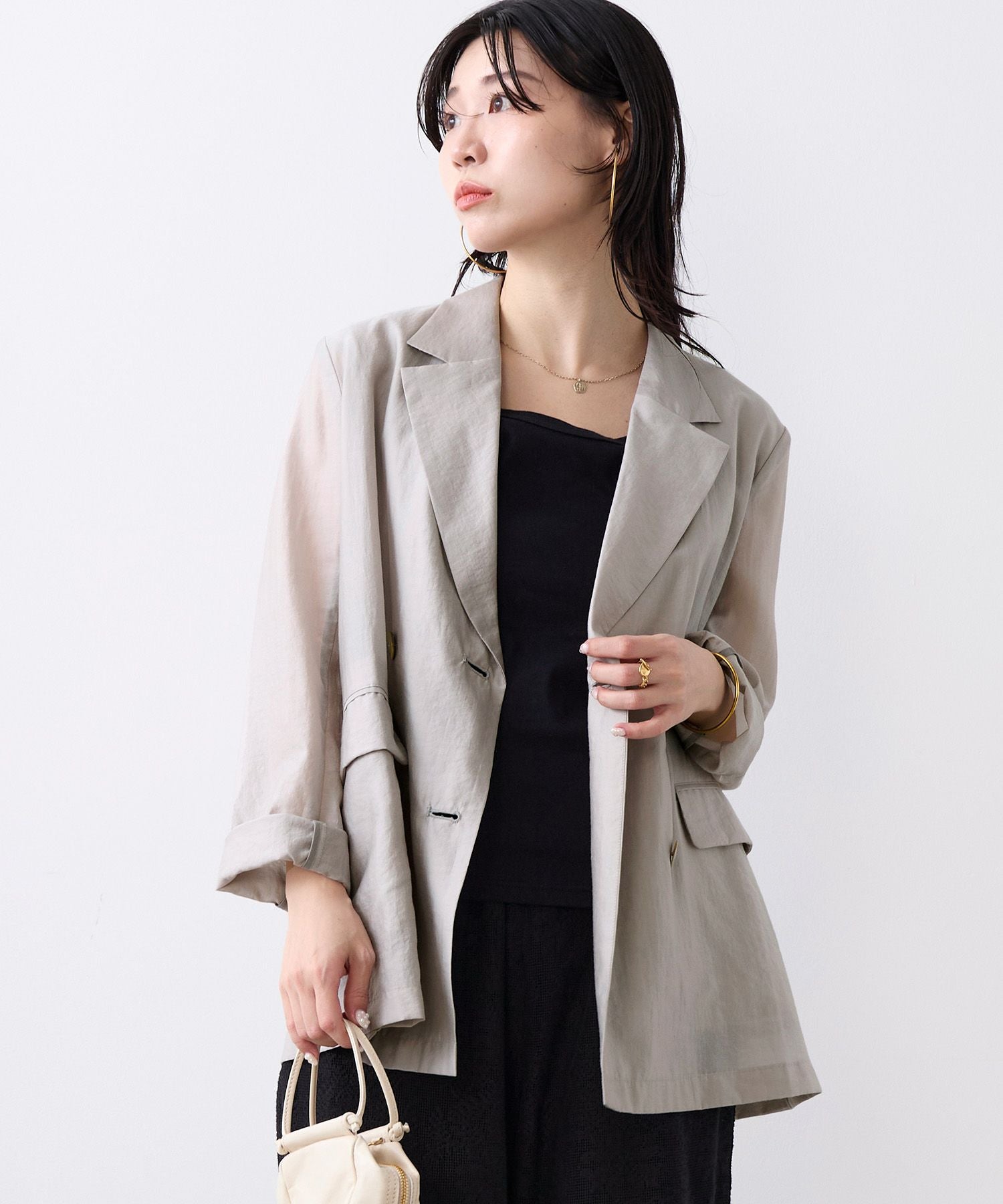 美品✨MICA&DEAL シアーライトジャケット リネン ダブルボタン カーキ シアージャケット | MICA&DEAL ONLINE STORE