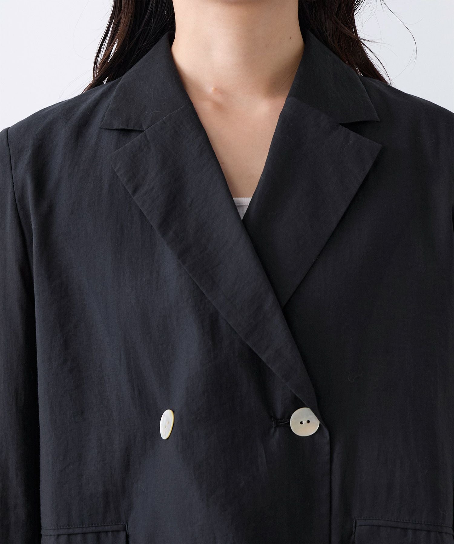 美品✨MICA&DEAL シアーライトジャケット リネン ダブルボタン カーキ MICA&DEAL（マイカ＆ディール）の「ダブルジャケット（テーラード