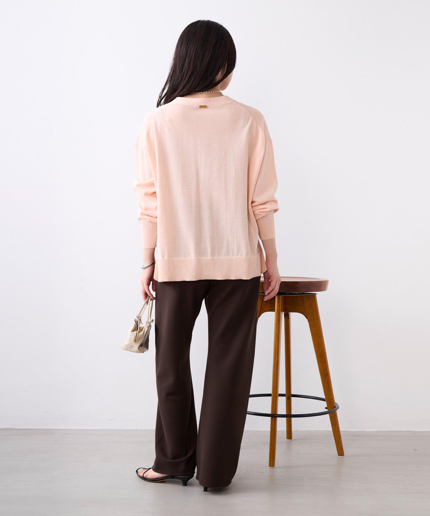 Vネックハイツイストセミシアーカーディガン | MICA&DEAL ONLINE STORE