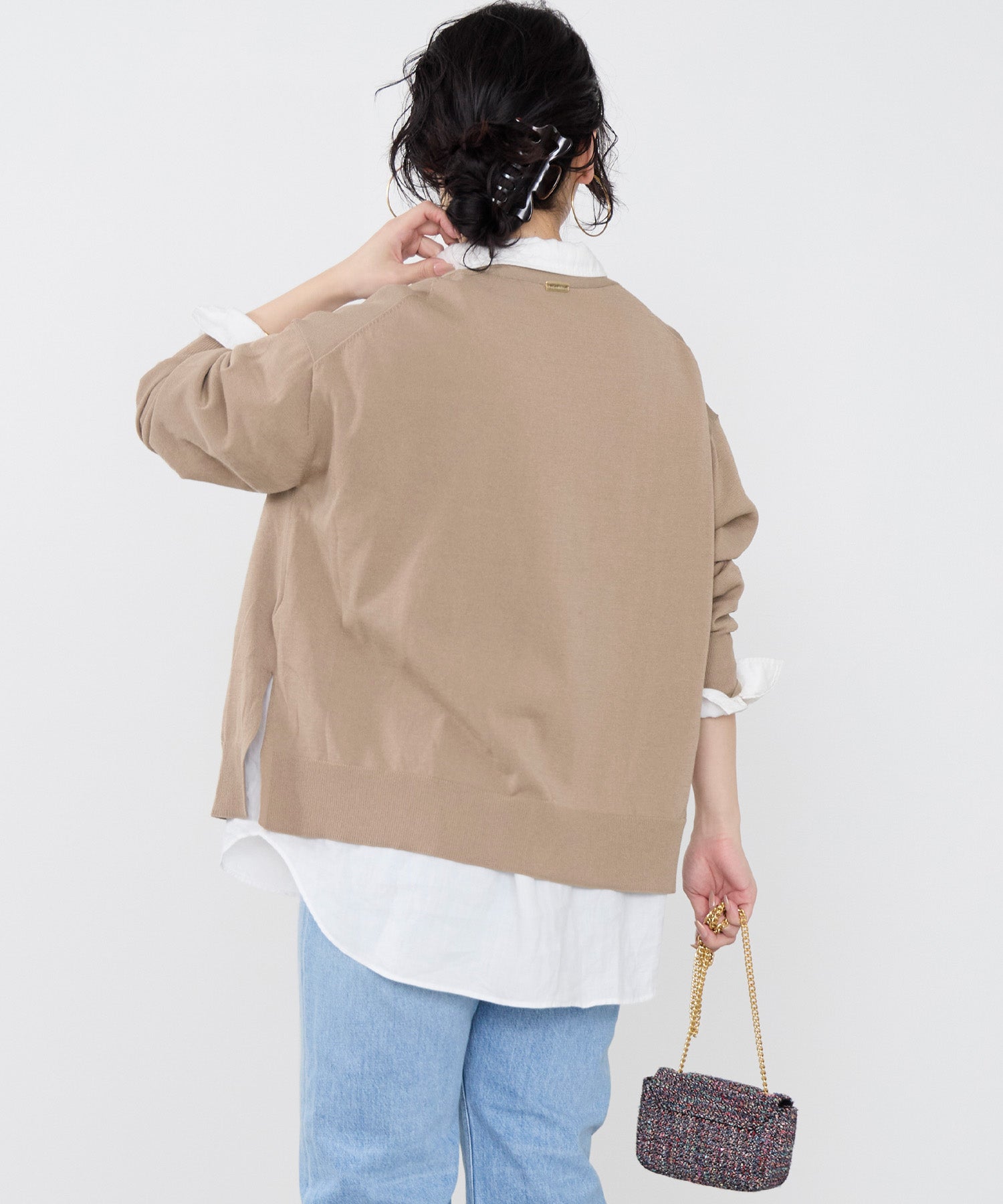50%off]Vネックハイツイストセミシアーカーディガン | MICA&DEAL