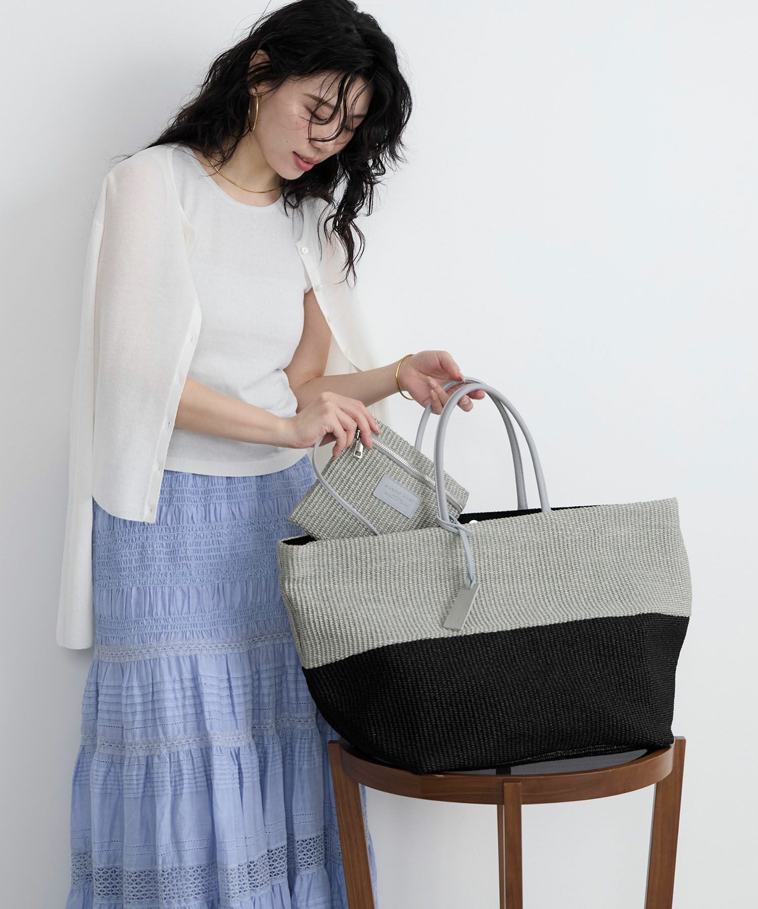 MARCO MASI】ラフィア風バイカラーバッグ | MICA&DEAL ONLINE STORE
