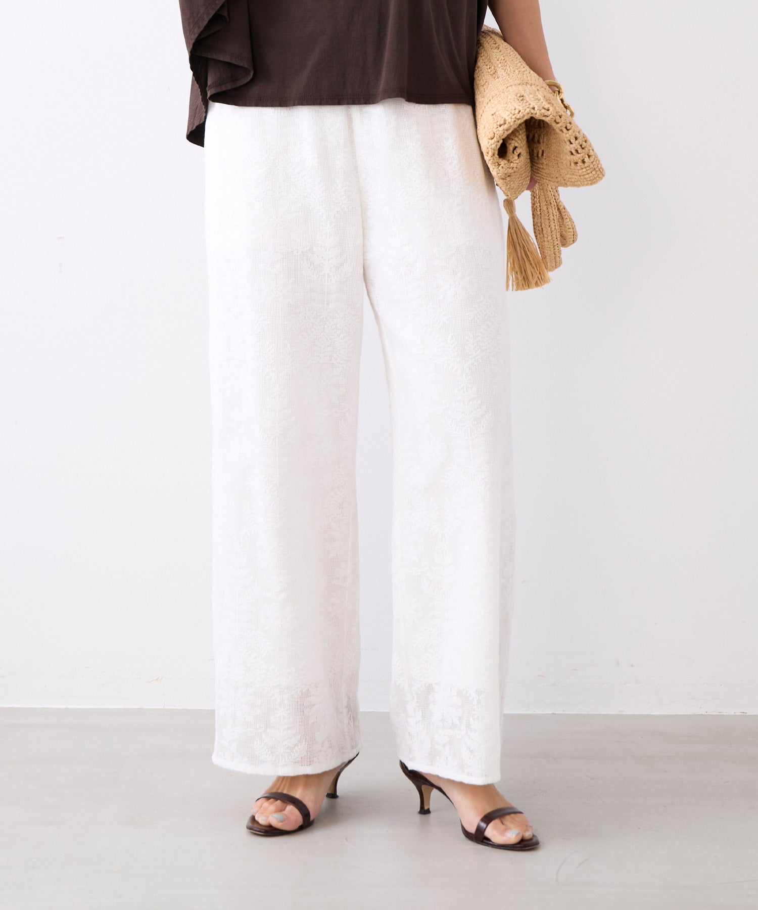 パンツ MICA&DEAL linen wide straight pants インドレースワイドパンツ | MICA&DEAL ONLINE STORE