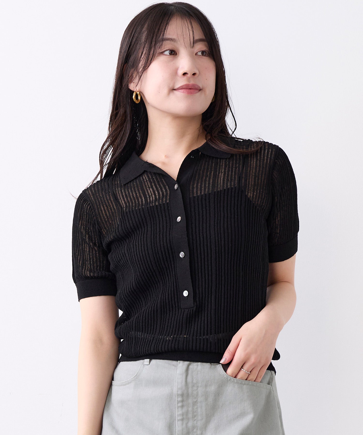 nala ポロニット 透かし柄ポロニット | MICA&DEAL ONLINE STORE