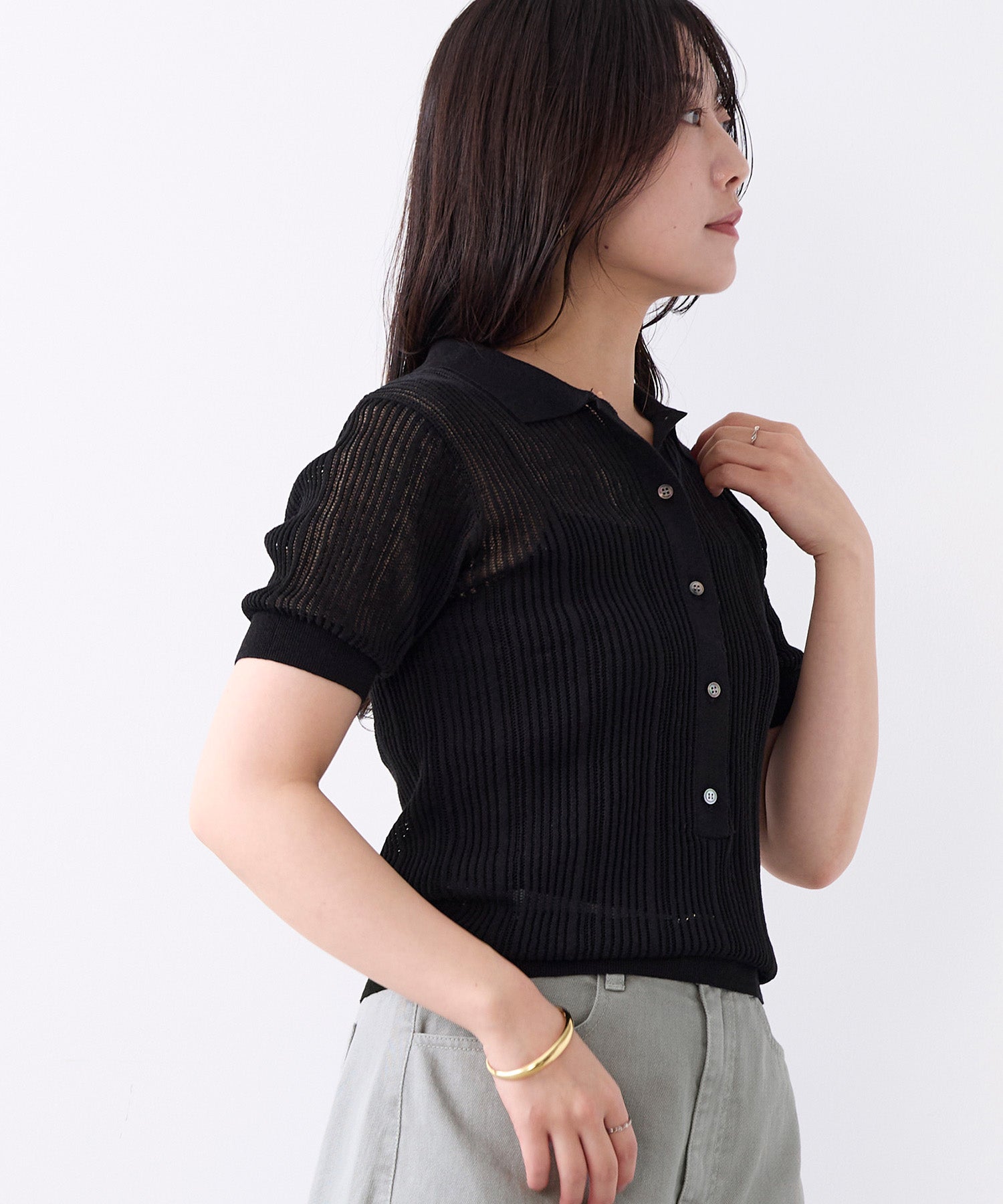 透かし柄ポロニット | MICA&DEAL ONLINE STORE