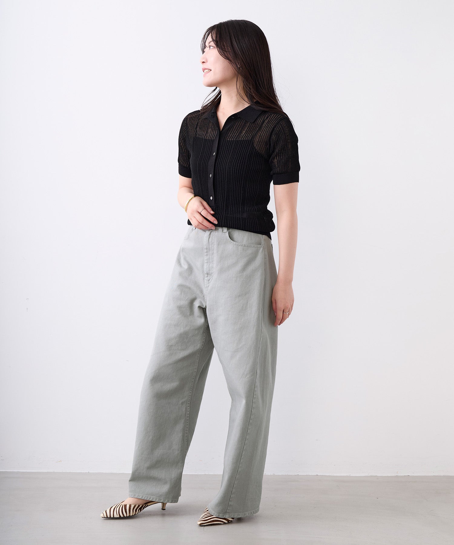 透かし柄ポロニット | MICA&DEAL ONLINE STORE