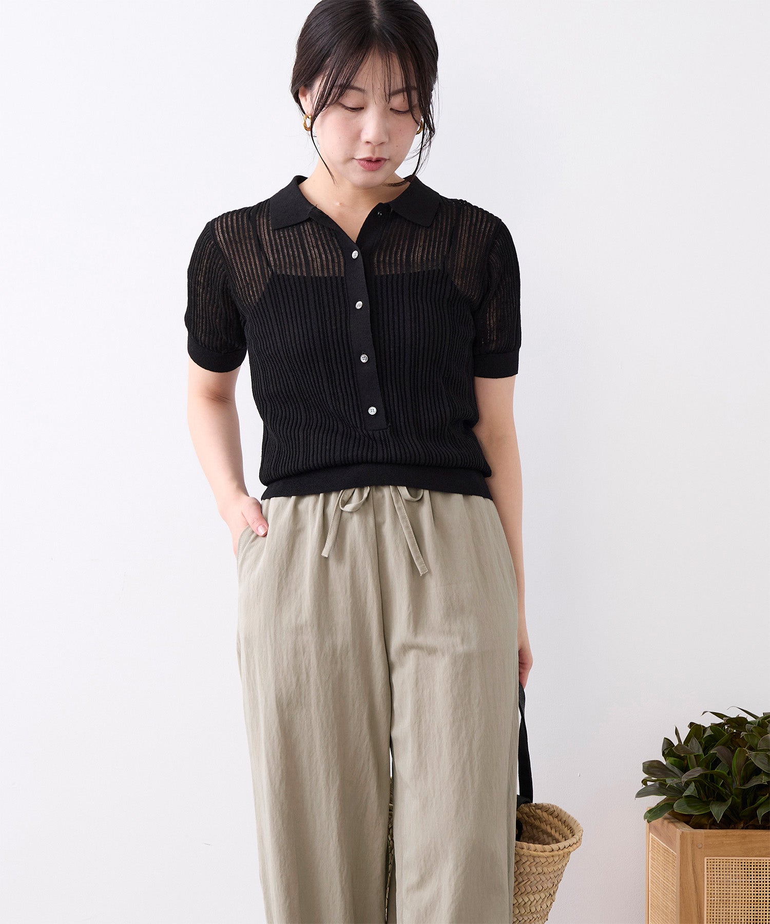 透かし柄ポロニット | MICA&DEAL ONLINE STORE