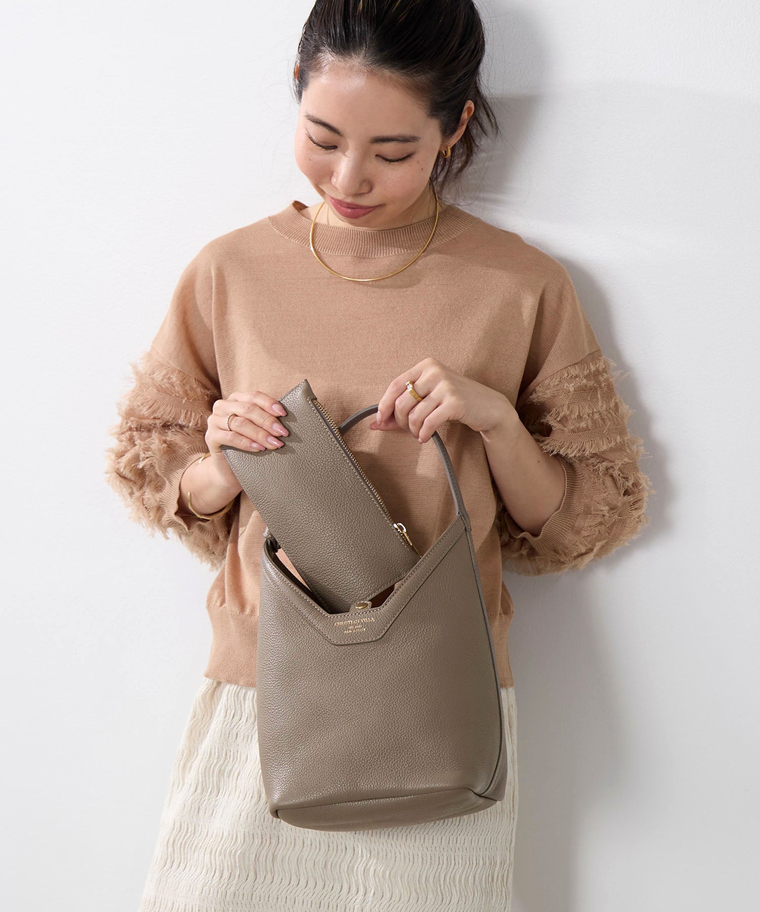 CHRISTIAN VILLA】レザースクエアハンドバッグ | MICA&DEAL ONLINE STORE