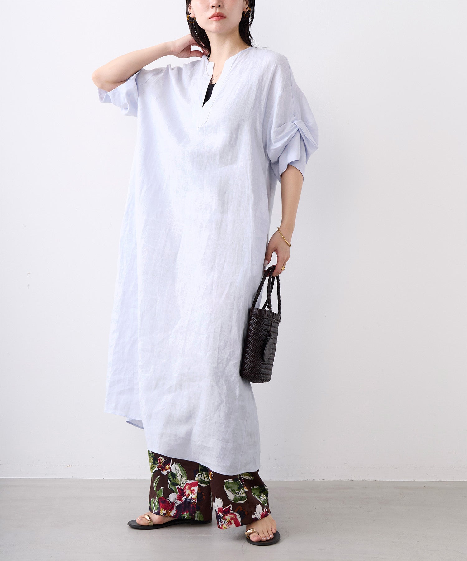 tdfオリーブ36 TICCA】リネンツイストスリーブワンピース | MICA&DEAL ONLINE STORE