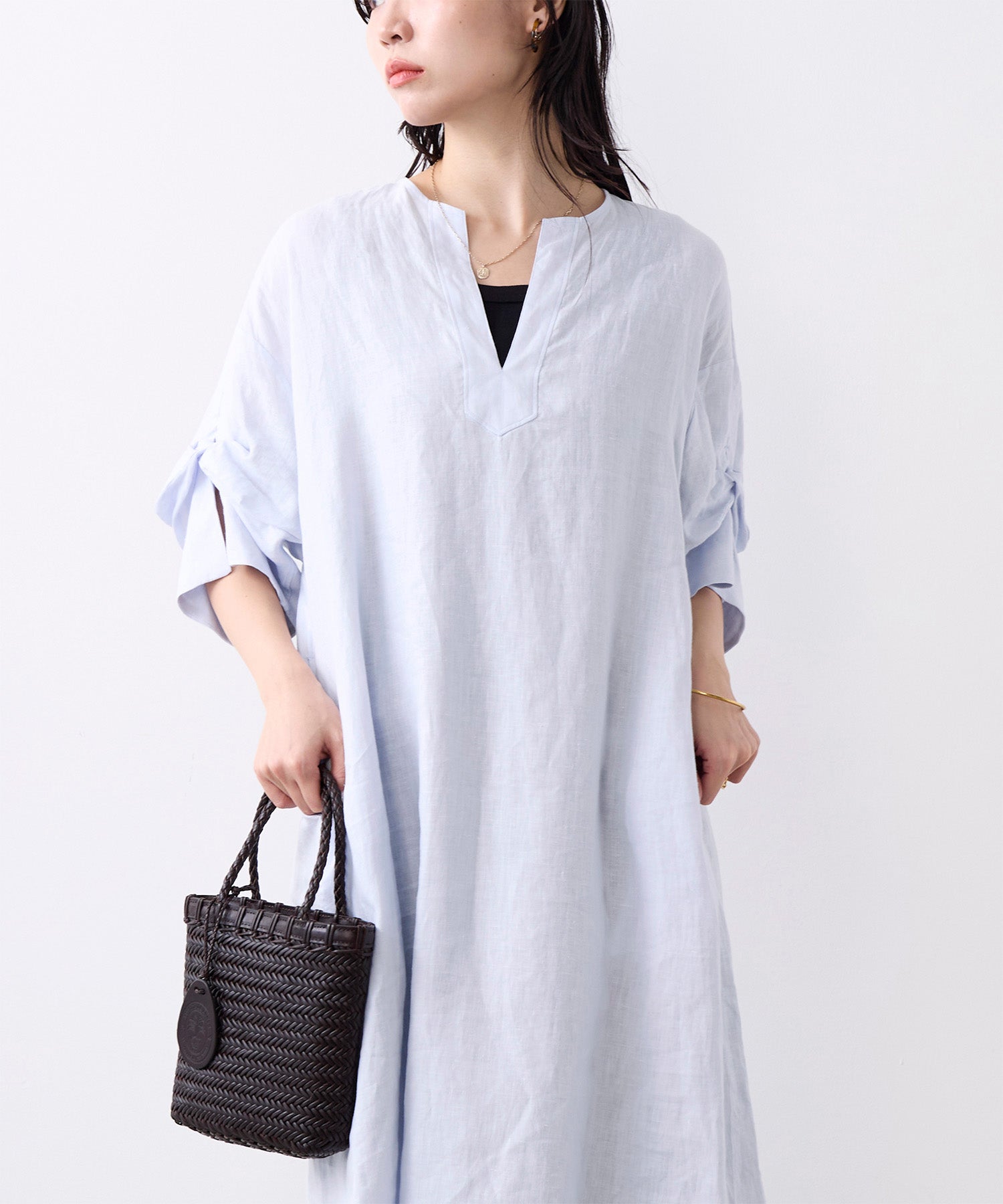 ■専用■美品 TICCA 3,2万 リネン100% マキシワンピース ティッカ TICCA】リネンツイストスリーブワンピース | MICA&DEAL ONLINE STORE