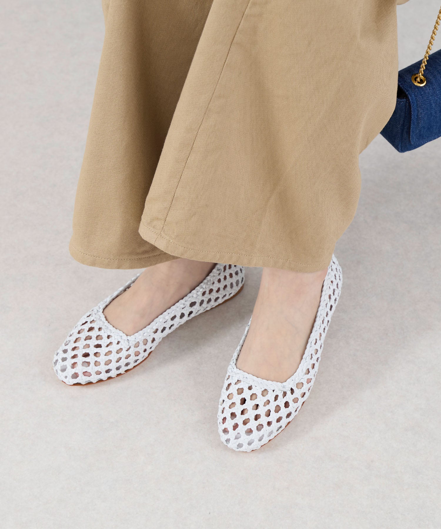 TIME SALE 40%off]【FABIO RUSCONI】メッシュフラットパンプス