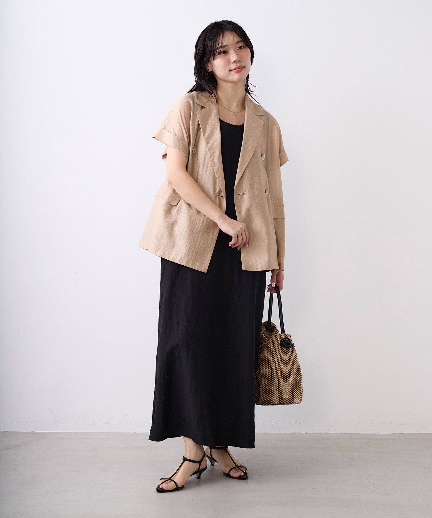 maaa様 シアージャケット Fベージュ、黒 ハーフスリーブシアージャケット | MICA&DEAL ONLINE STORE