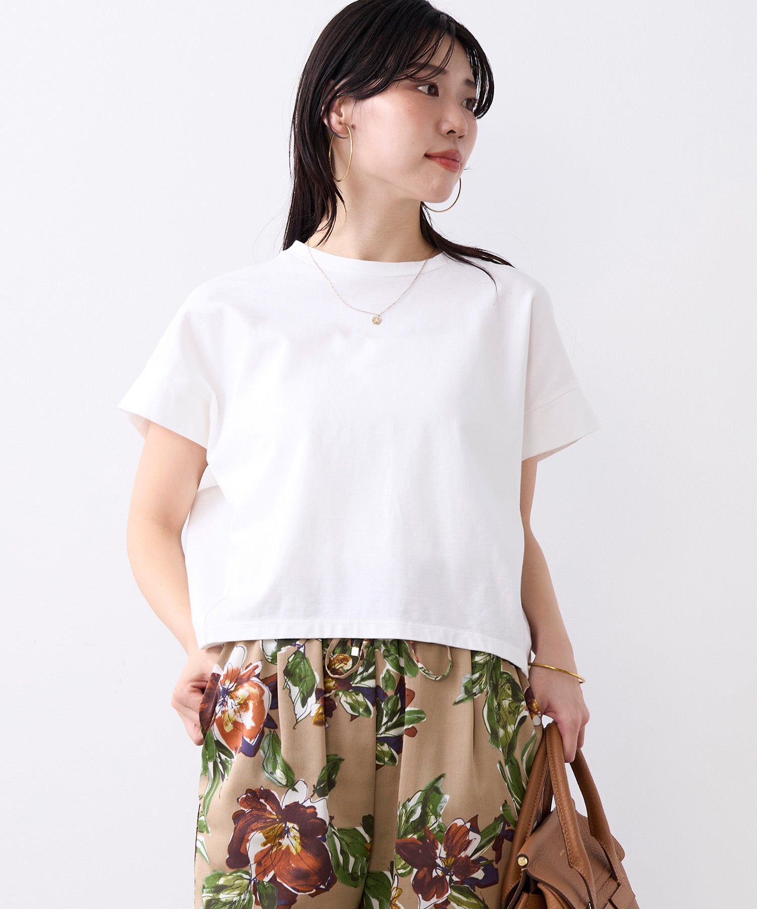 接触冷感/汗じみ防止-クルーネックワイドスリーブT-shirt | MICA&DEAL