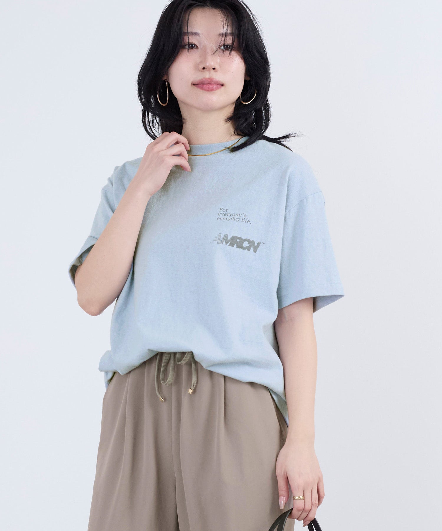AMERICANA】ラフィー丸胴ロゴプリントT-shirt | MICA&DEAL ONLINE STORE