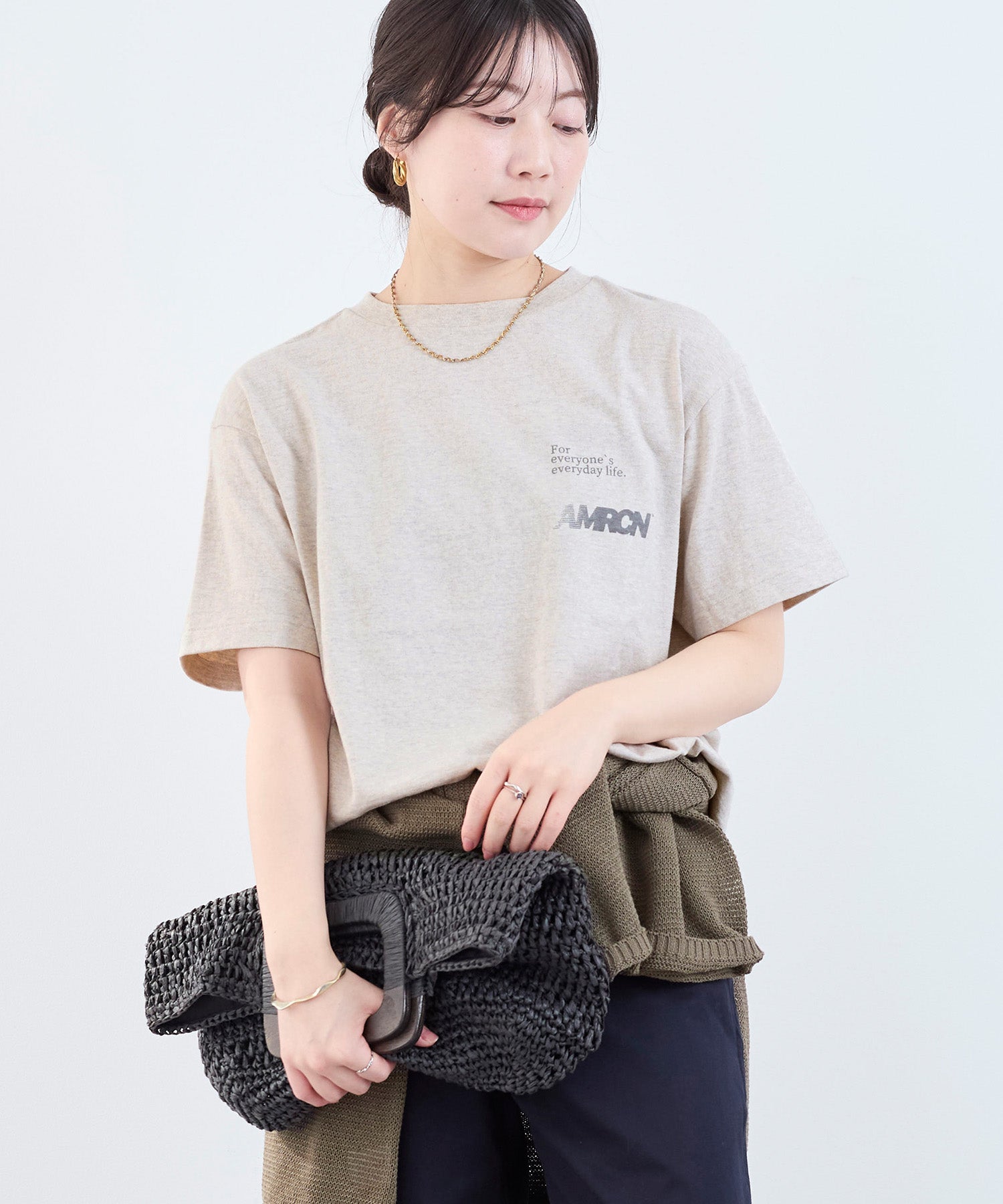 AMERICANA】ラフィー丸胴ロゴプリントT-shirt | MICA&DEAL ONLINE STORE