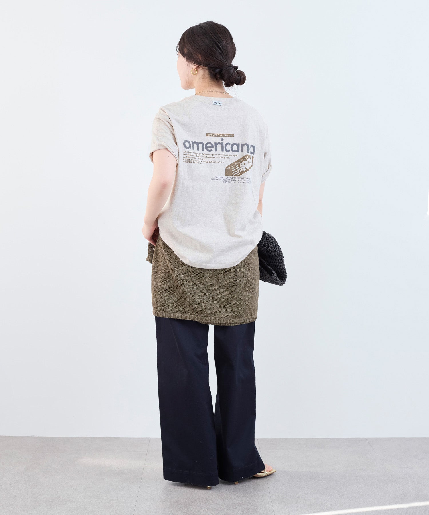 AMERICANA】ラフィー丸胴ロゴプリントT-shirt | MICA&DEAL ONLINE STORE