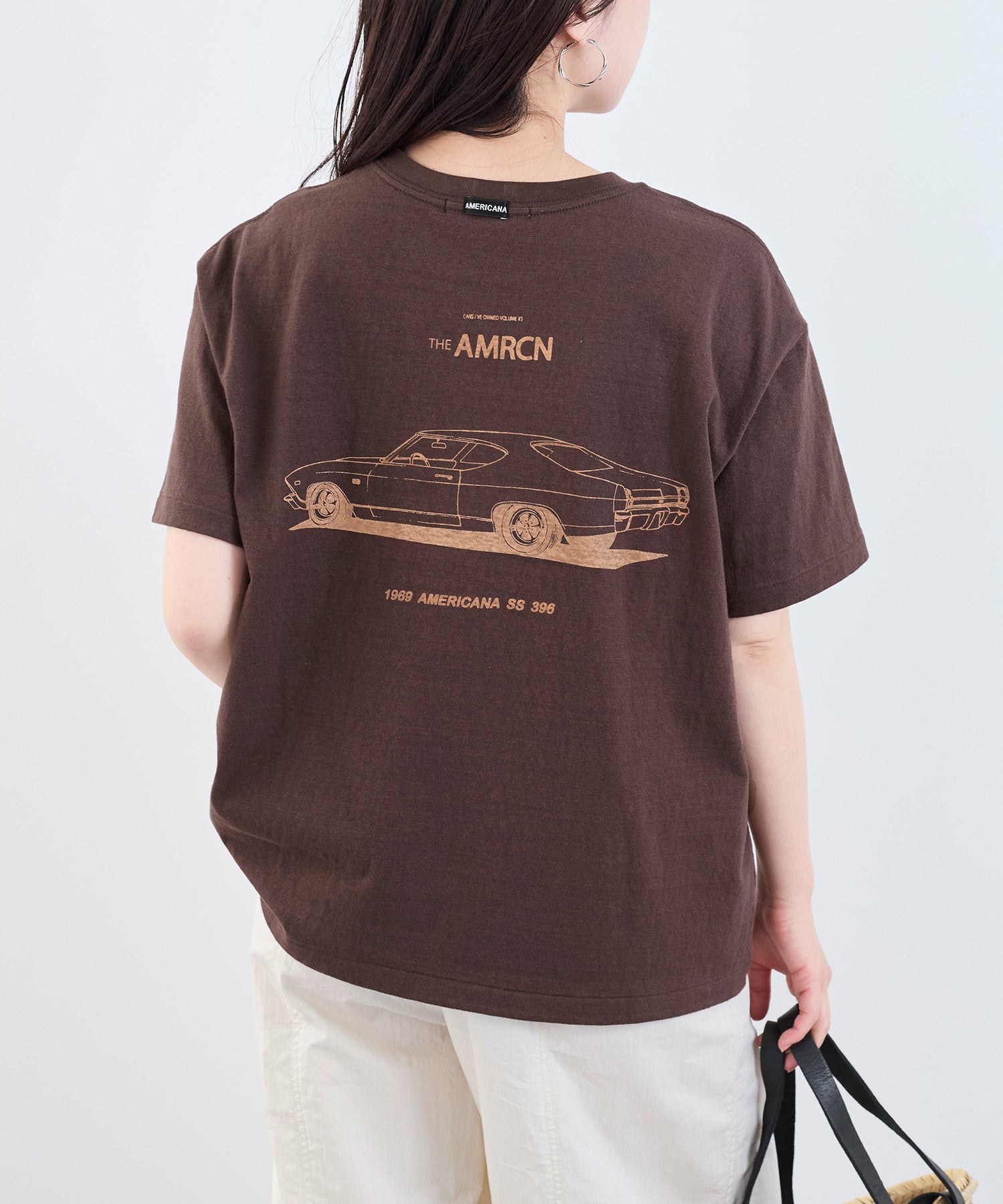 AMERICANA】別注-ラフィー丸胴 CARロゴプリントT-shirt | MICA&DEAL