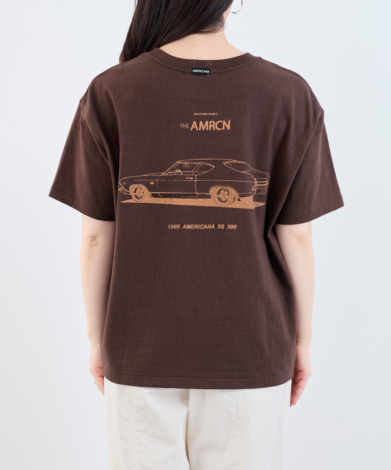 TIME SALE 30%off]【AMERICANA】別注-ラフィー丸胴 CARロゴプリントT