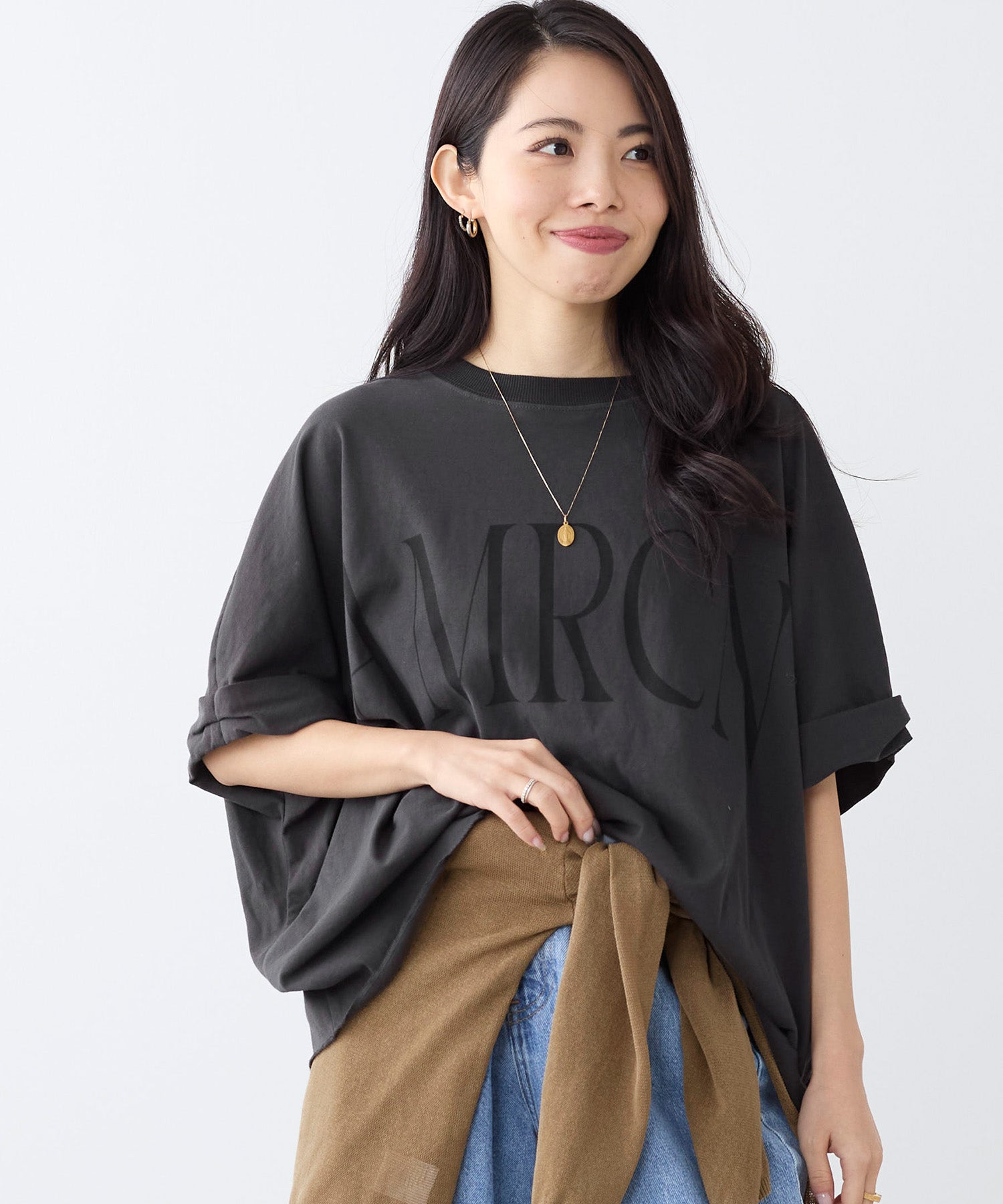 トップス FP AMERICANA】クロップドワイドロールアップロゴT-shirt | MICA&DEAL
