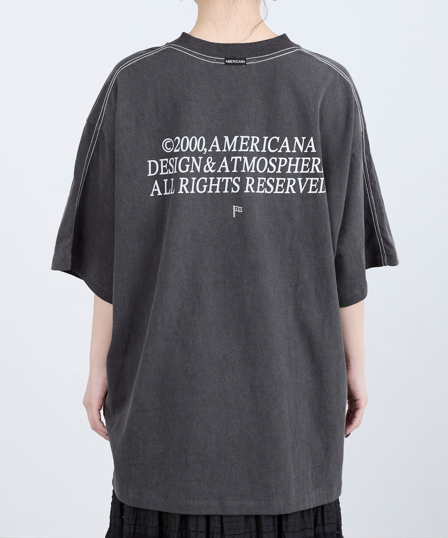 Americana 黒 カットソーシャツ　タグ付き未使用 AMERICANA/アメリカーナ】別注BASIC PRINT T（Tシャツ／カットソー
