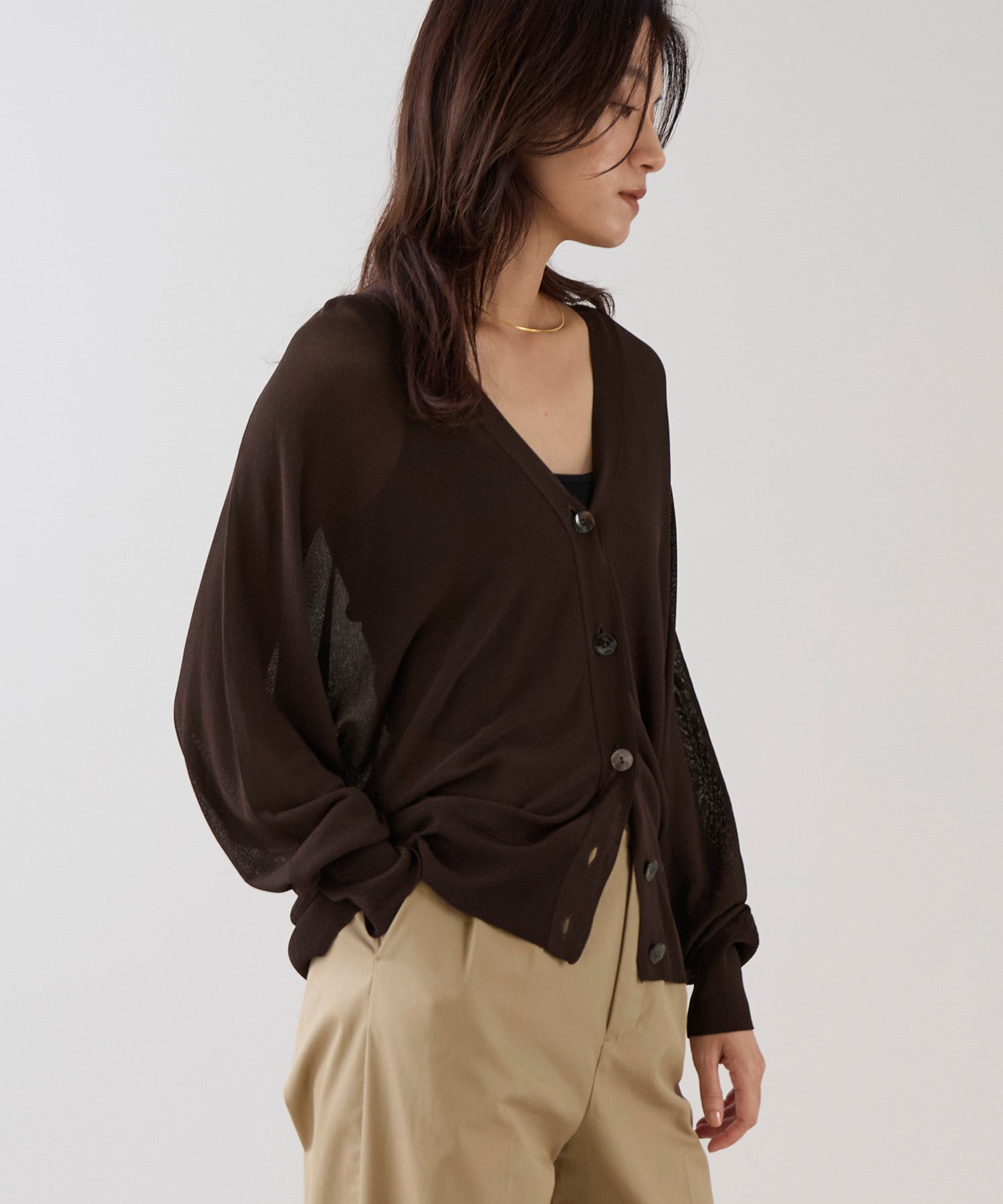 50%off]【marmors】sheer dolman knit cardigan-cool touch