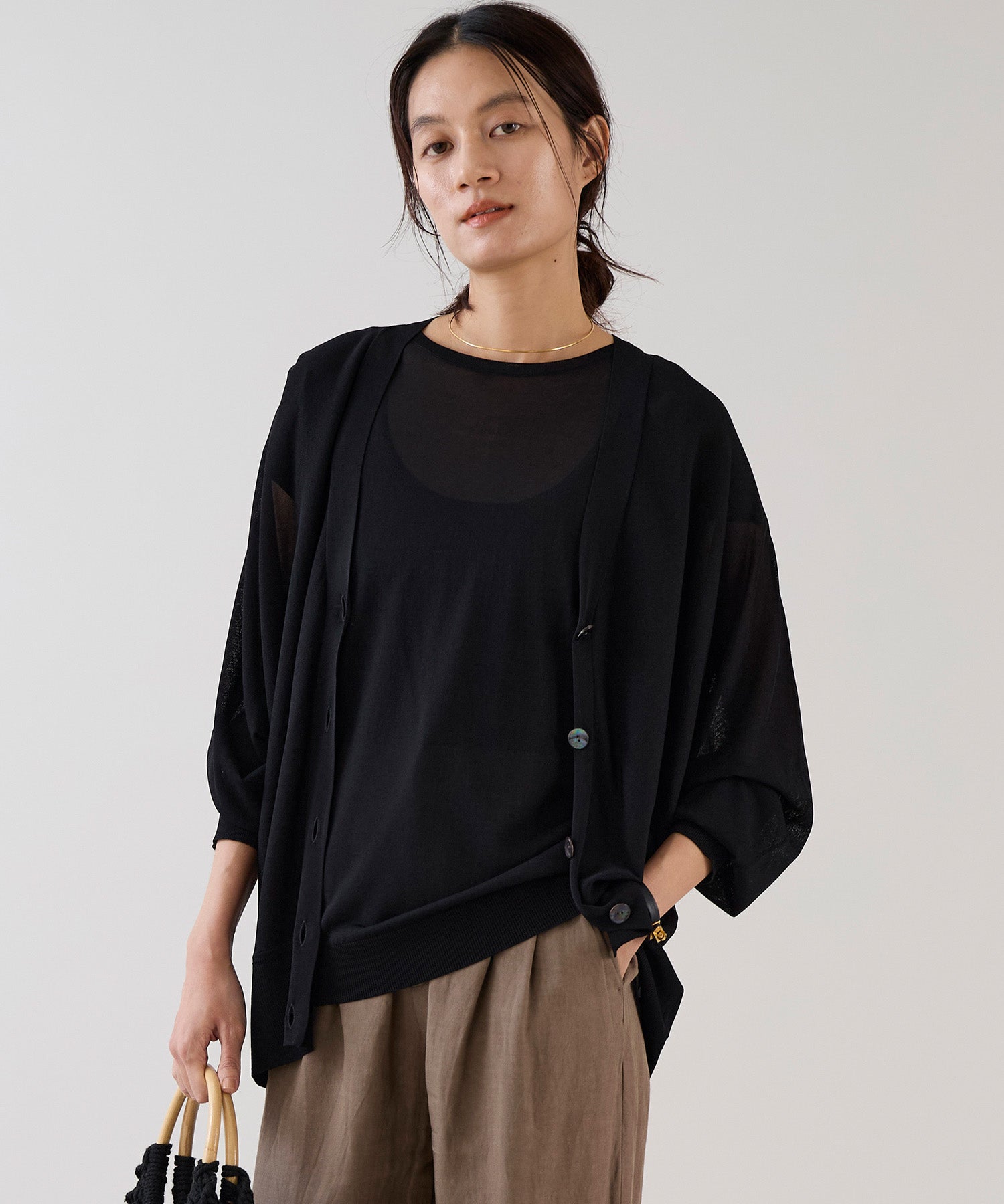 marmors】sheer dolman knit cardigan-cool touch | MICA&DEAL ONLINE