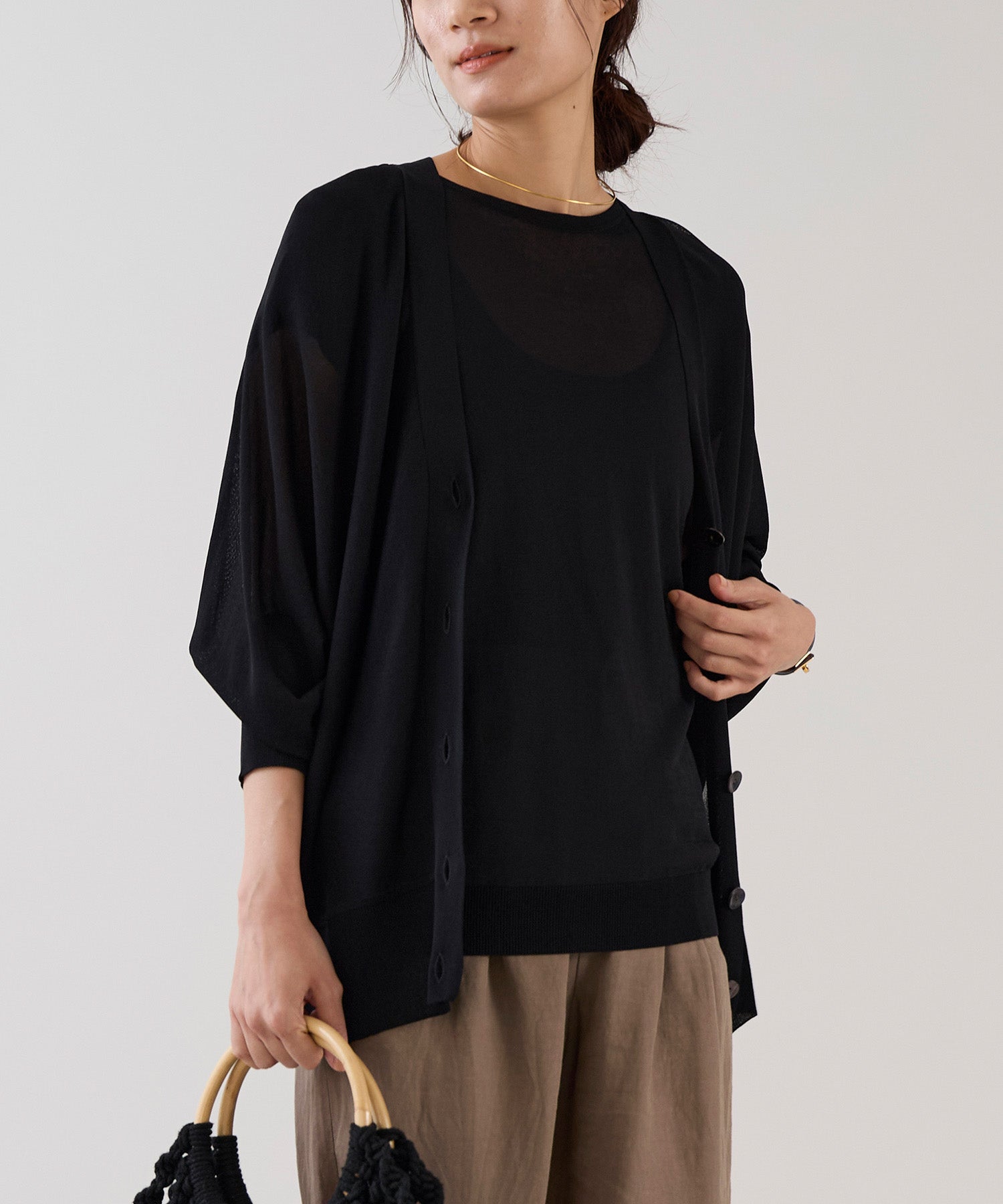 marmors】sheer dolman knit cardigan-cool touch | MICA&DEAL ONLINE