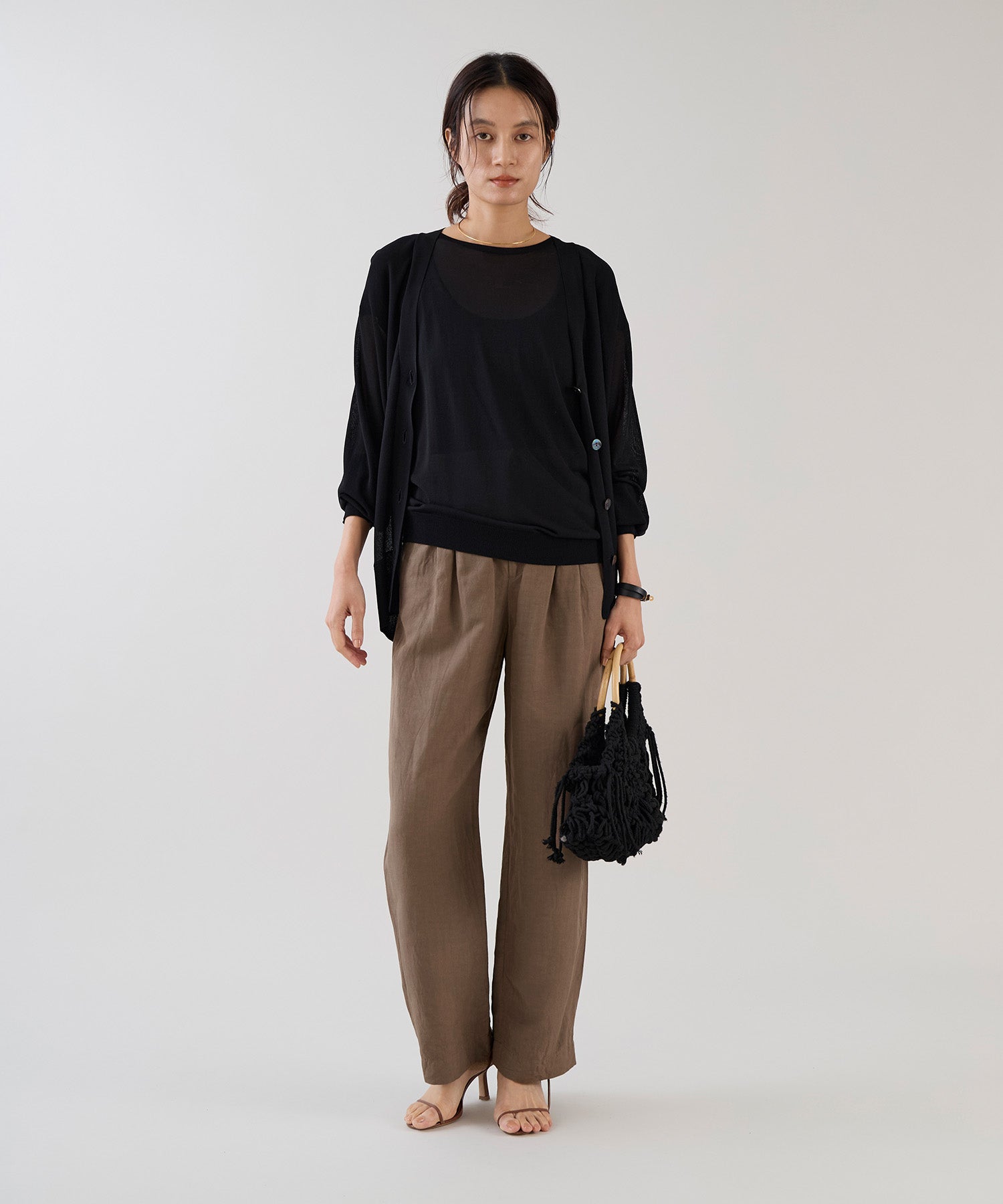 50%off]【marmors】sheer dolman knit cardigan-cool touch