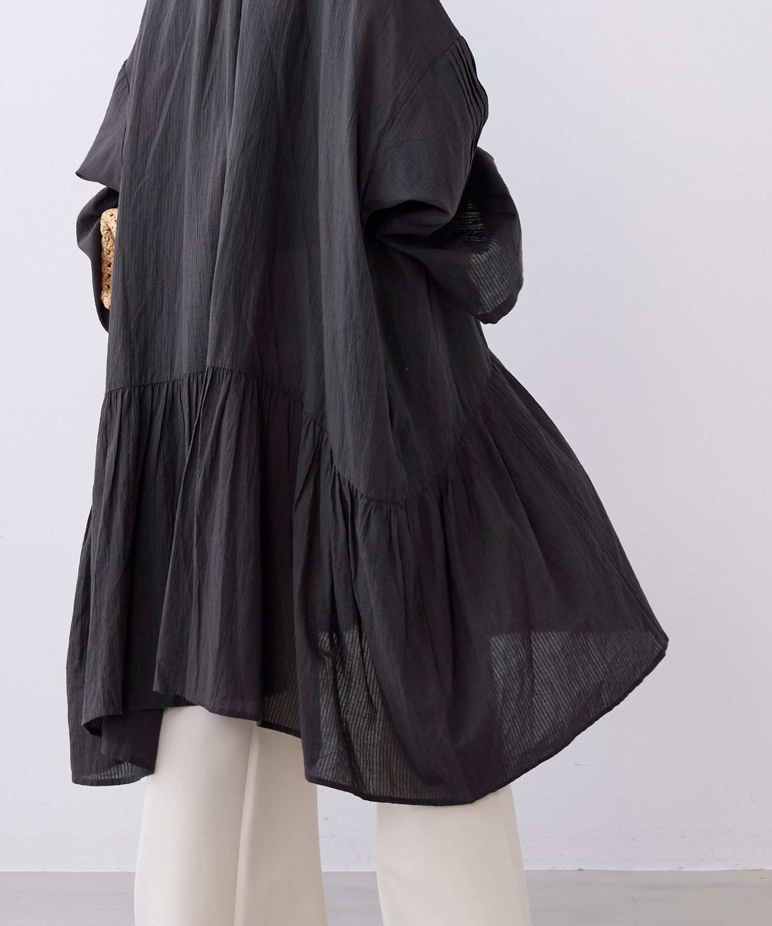 normment】ストライプフレアチュニック-STRIPE JQD FLARE TUNIC