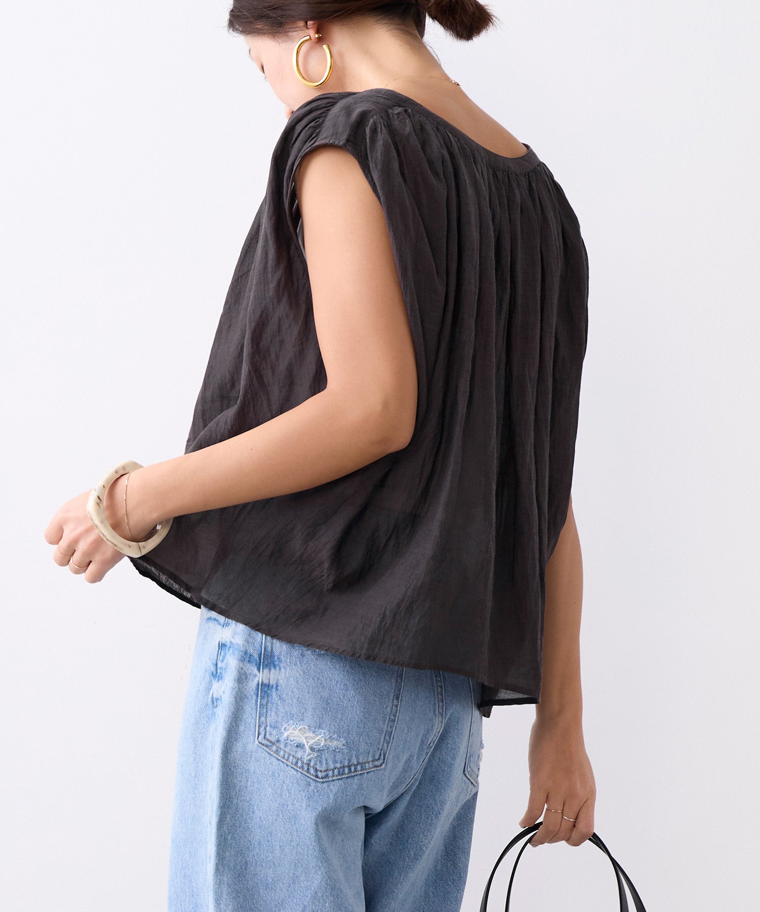 normment】ギャザーブラウス-COTTON RAYONGATHER TOPS | MICA&DEAL