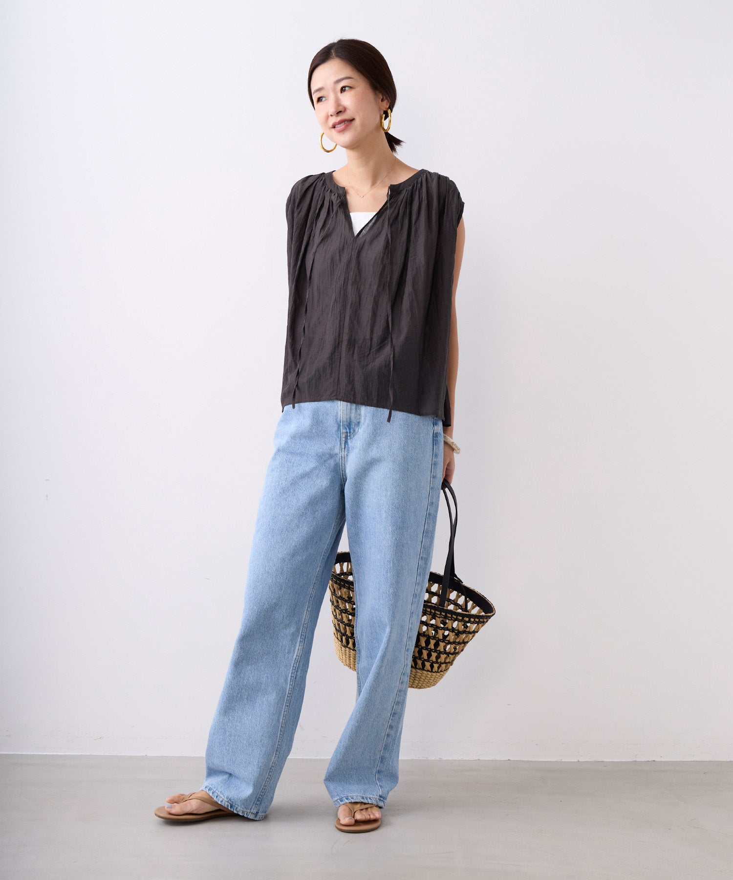normment】ギャザーブラウス-COTTON RAYONGATHER TOPS | MICA&DEAL