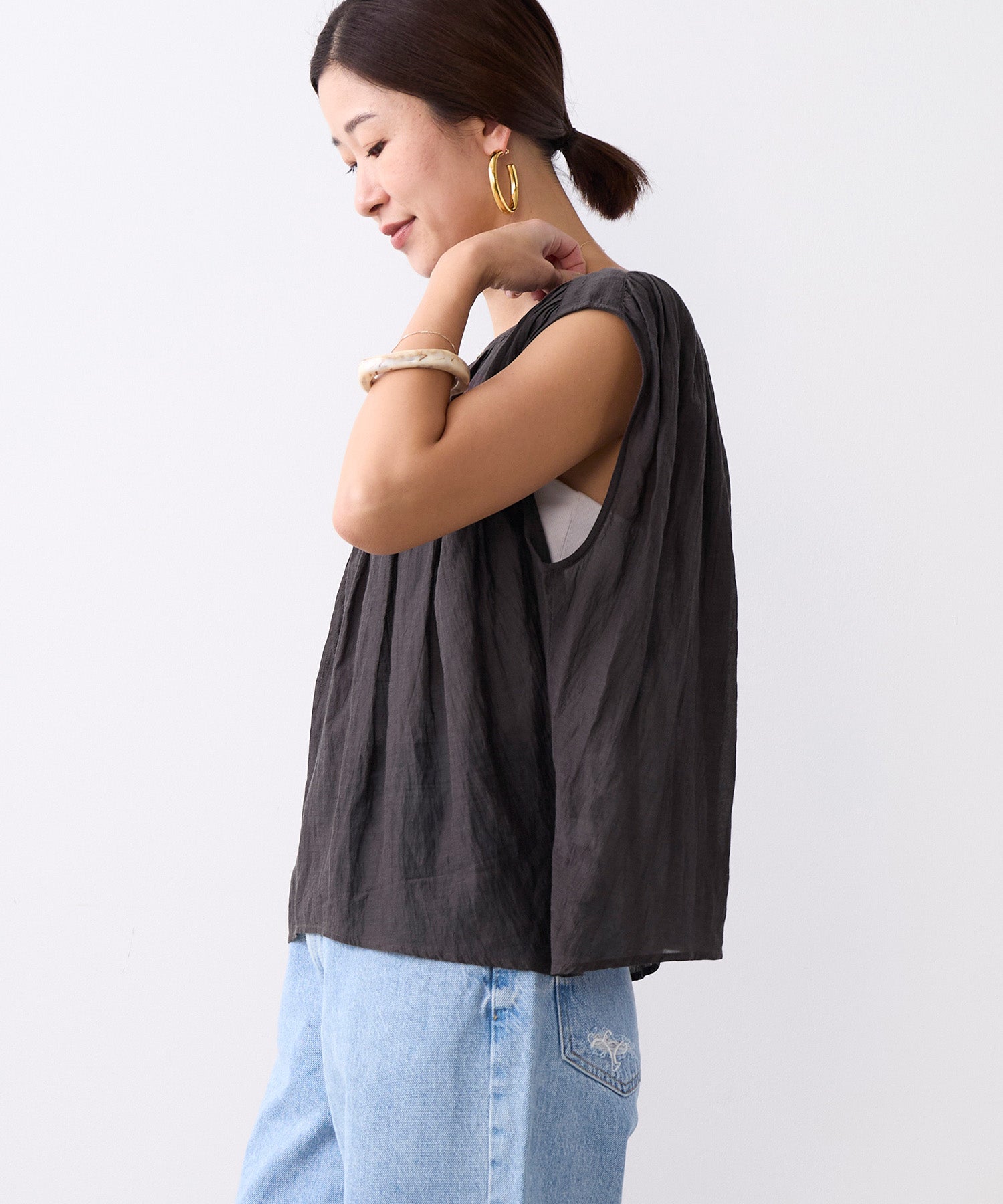 normment】ギャザーブラウス-COTTON RAYONGATHER TOPS | MICA&DEAL