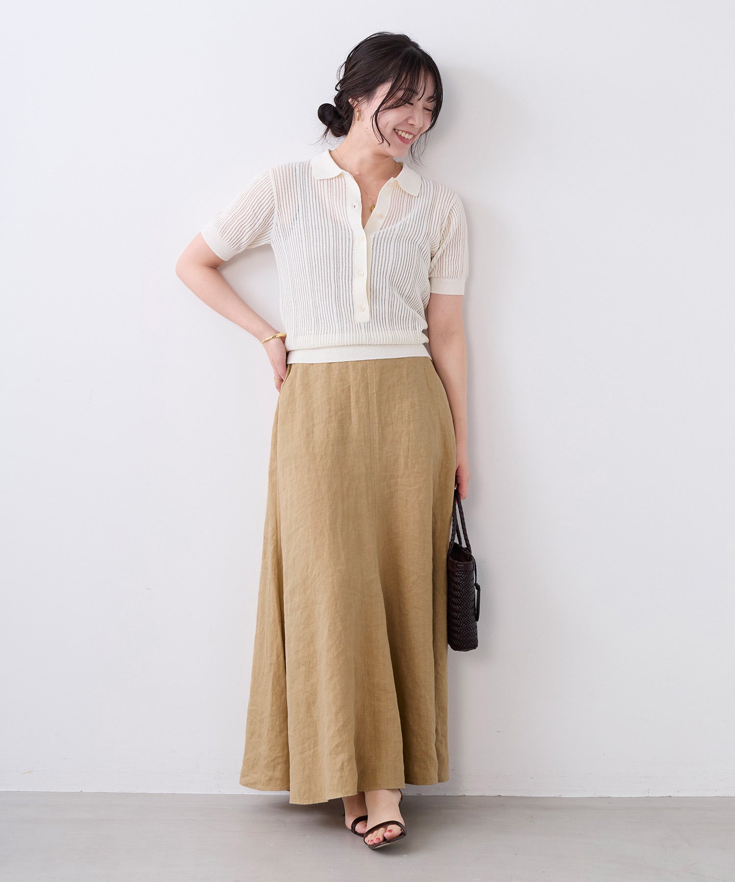 製品染リネンフレアスカート | MICA&DEAL ONLINE STORE