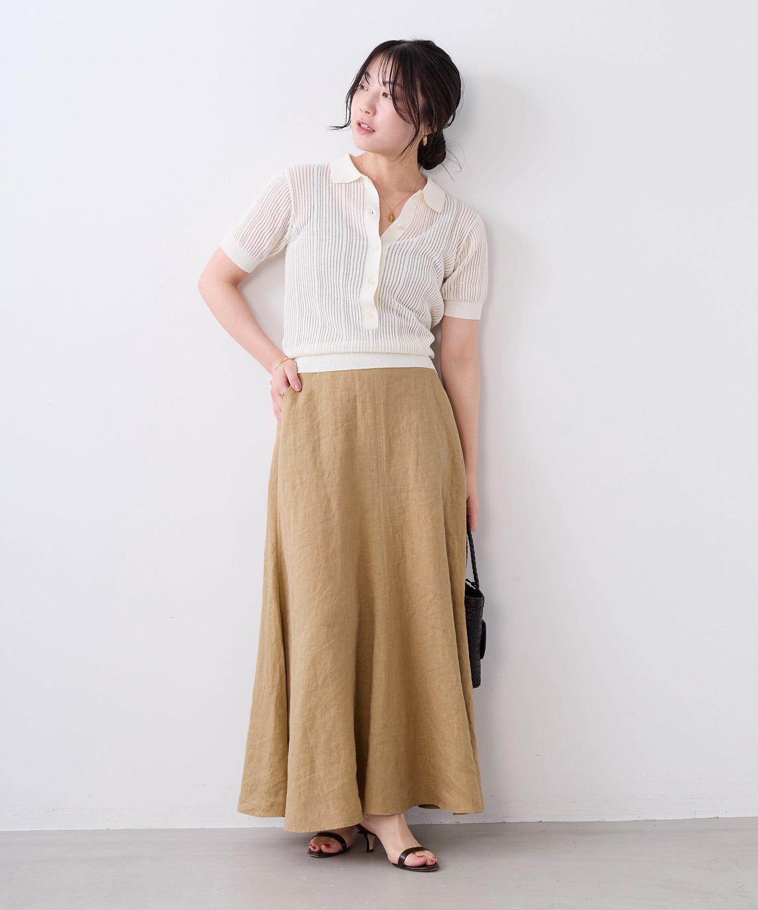 製品染リネンフレアスカート | MICA&DEAL ONLINE STORE