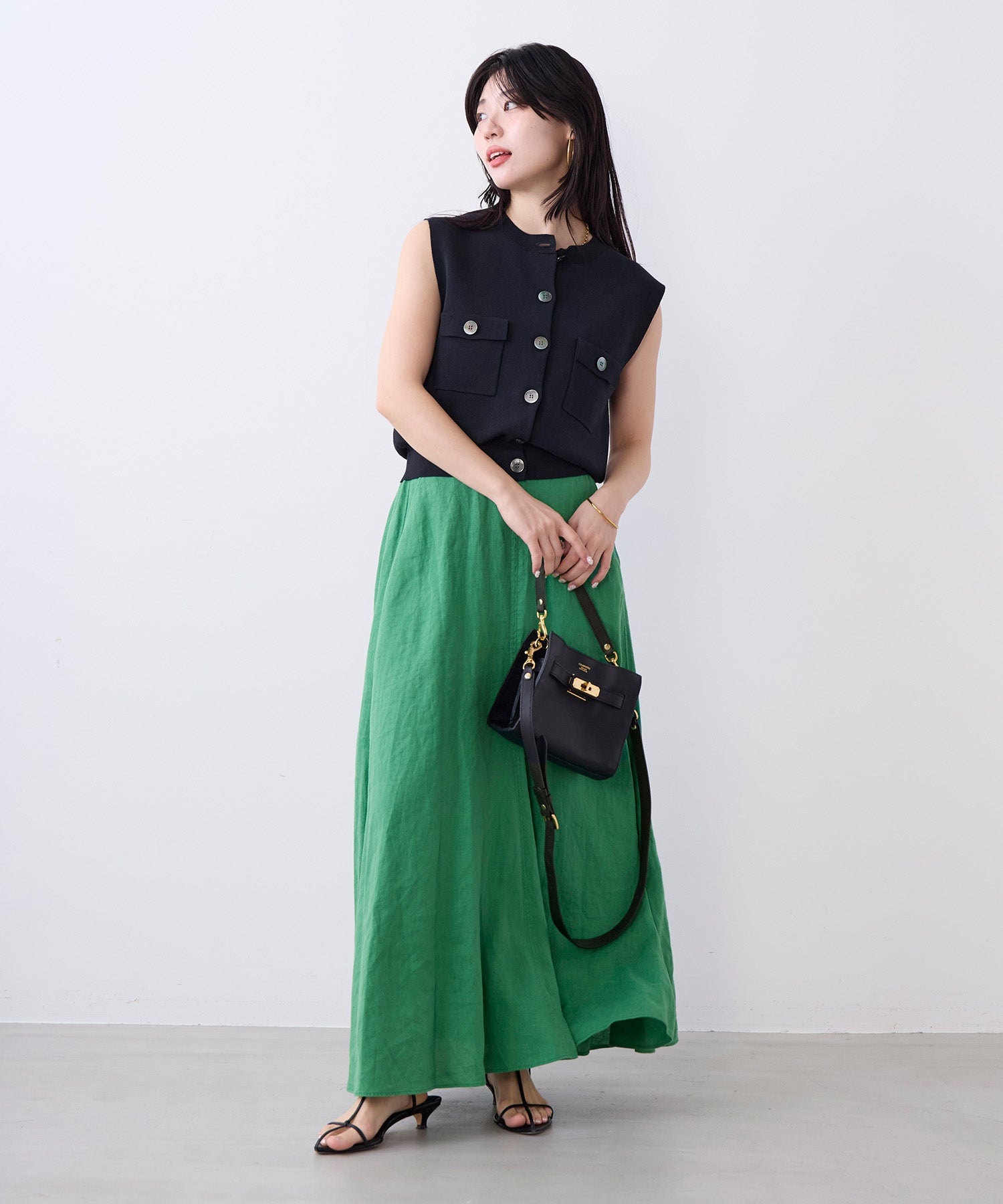 製品染リネンフレアスカート | MICA&DEAL ONLINE STORE