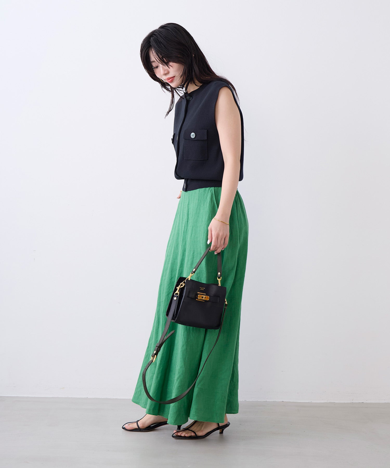 製品染リネンフレアスカート | MICA&DEAL ONLINE STORE