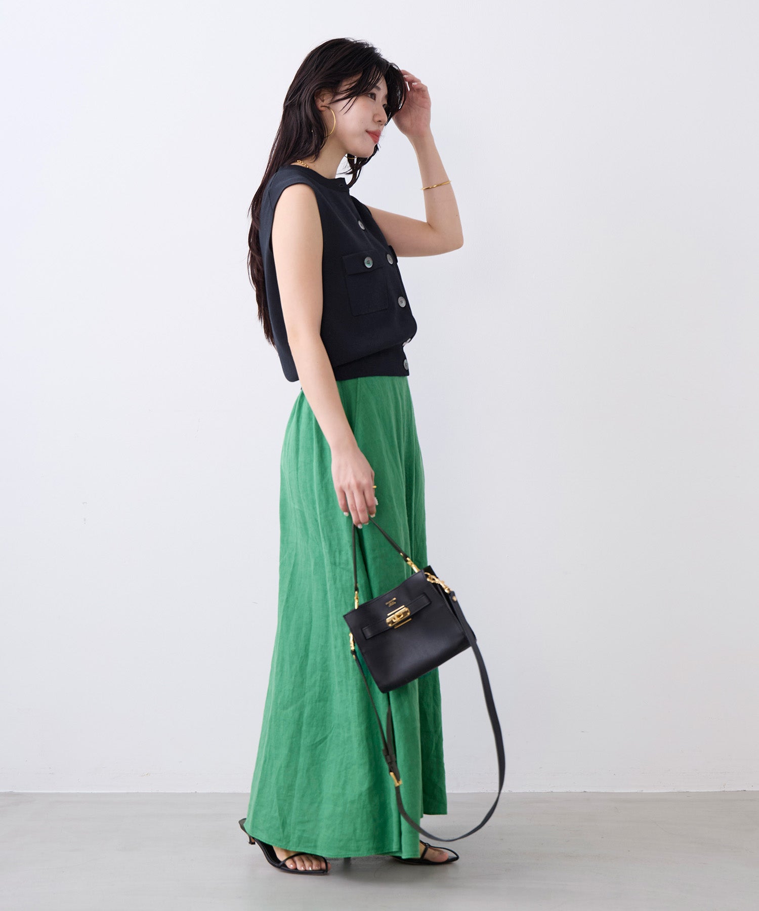 製品染リネンフレアスカート | MICA&DEAL ONLINE STORE
