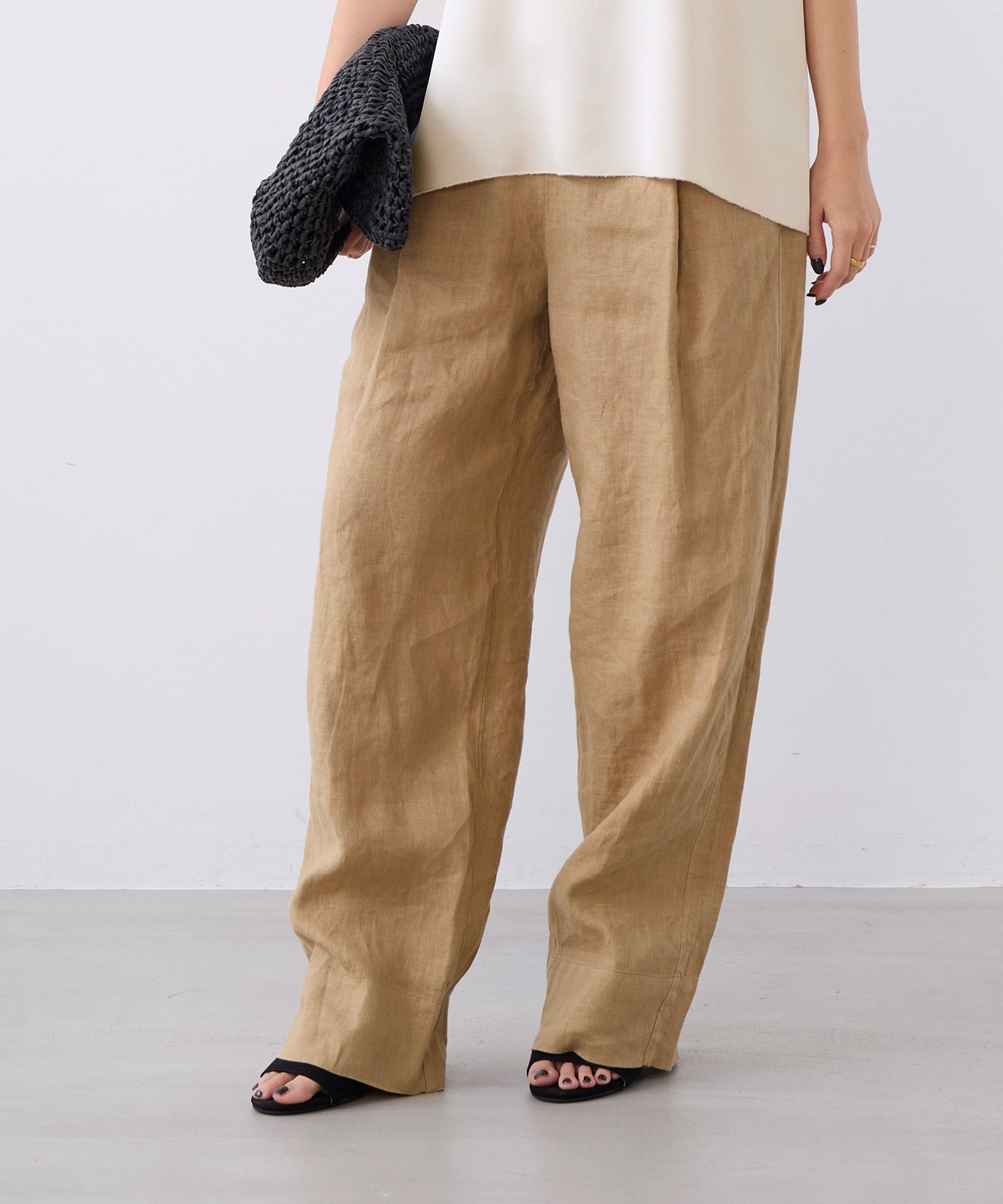 パンツ MICA&DEAL linen wide straight pants 製品染めリネンイージーパンツ | MICA&DEAL ONLINE STORE