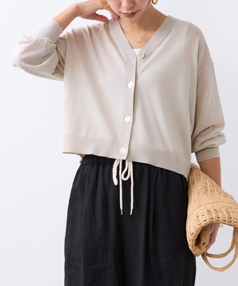 接触冷感/UVカット-Vネックショートカーディガン | MICA&DEAL ONLINE STORE