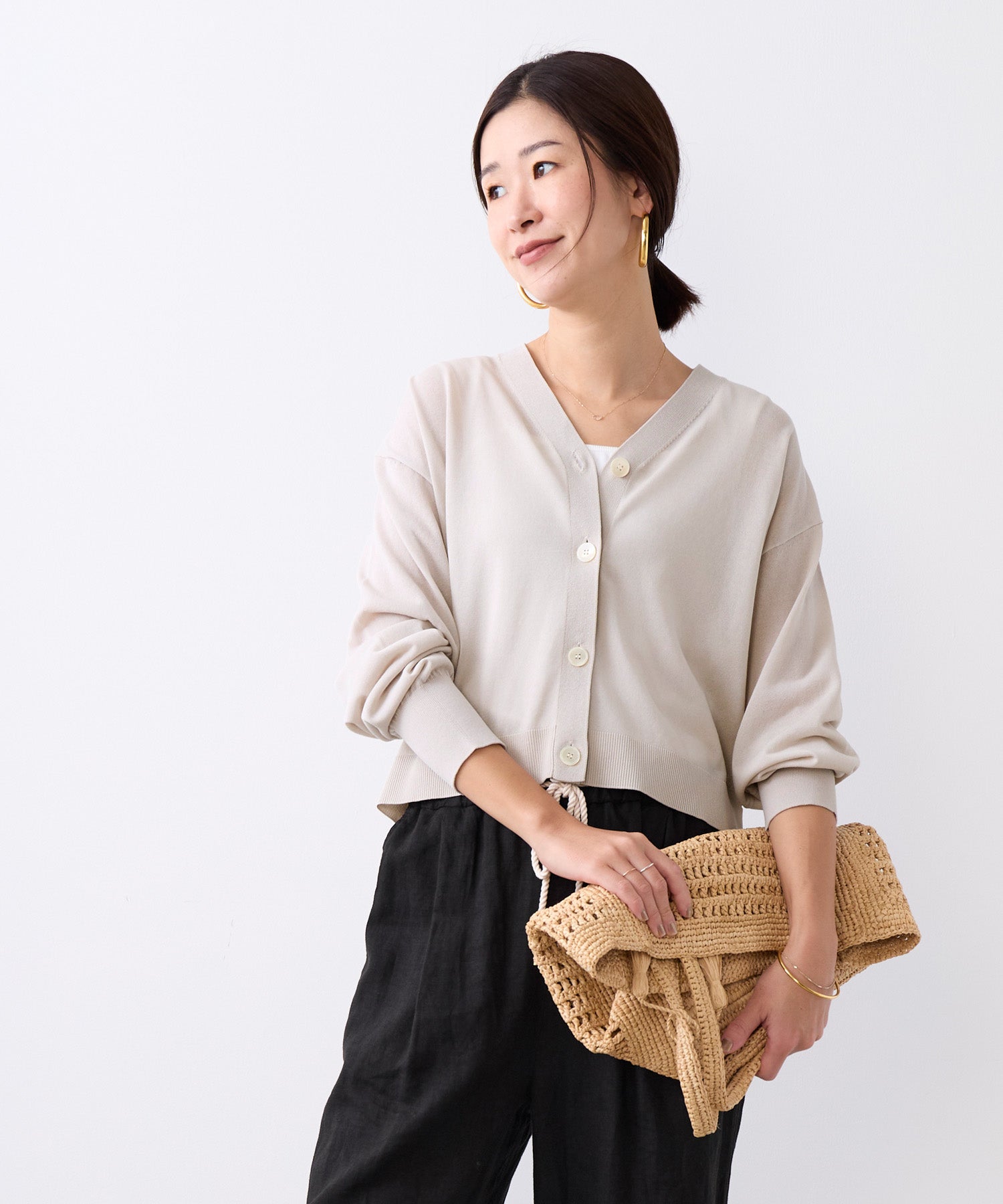 接触冷感/UVカット-Vネックショートカーディガン | MICA&DEAL ONLINE STORE