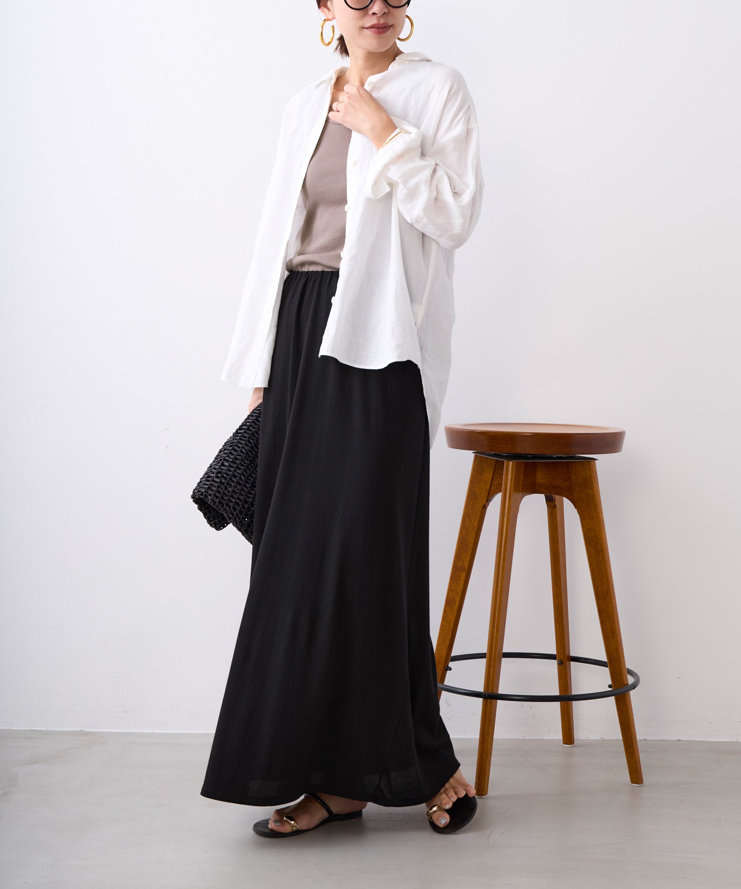 接触冷感-ヴィンテージライクカットロングスカート | MICA&DEAL ONLINE