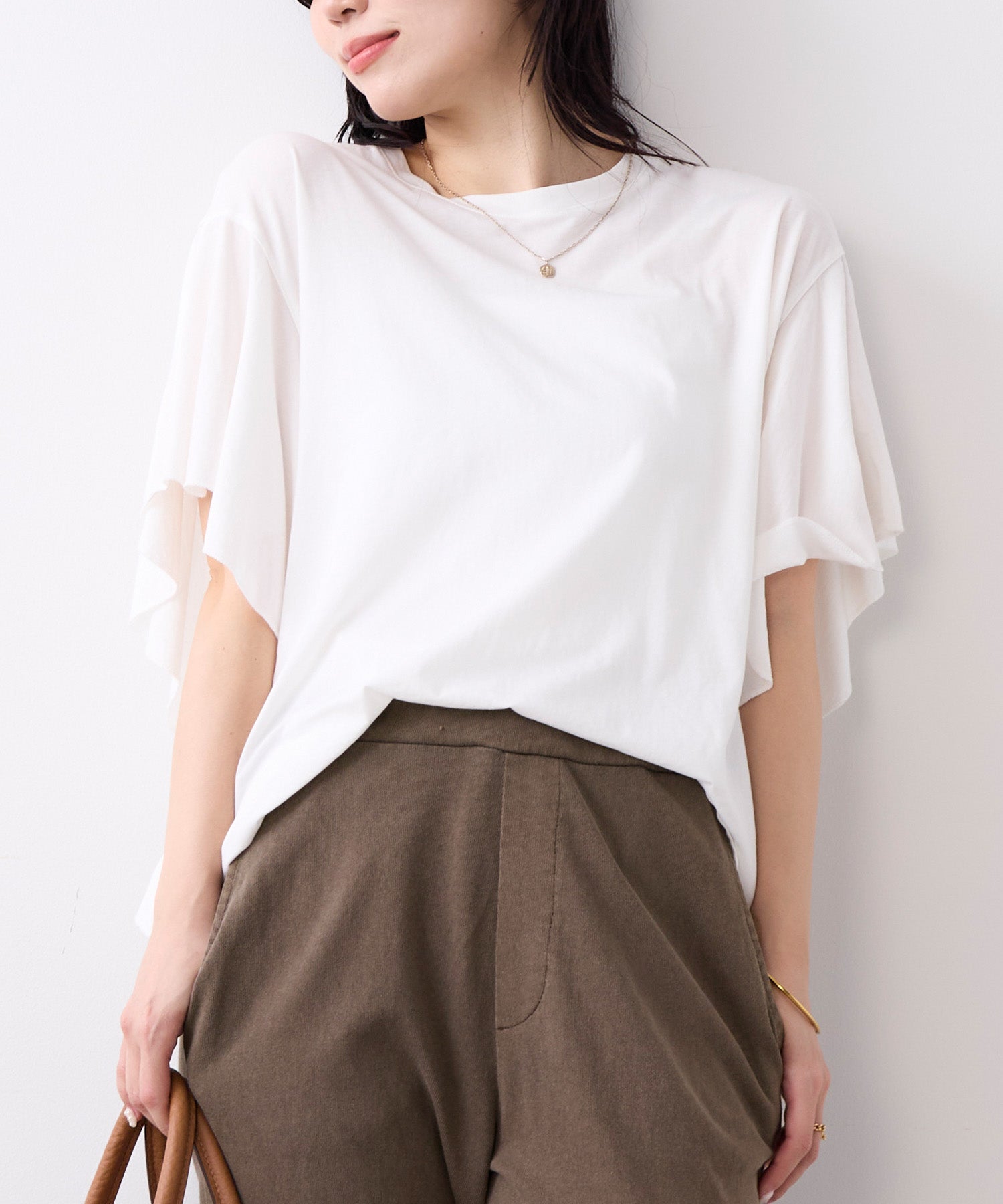 接触冷感-フリルスリーブT-shirt | MICA&DEAL ONLINE STORE
