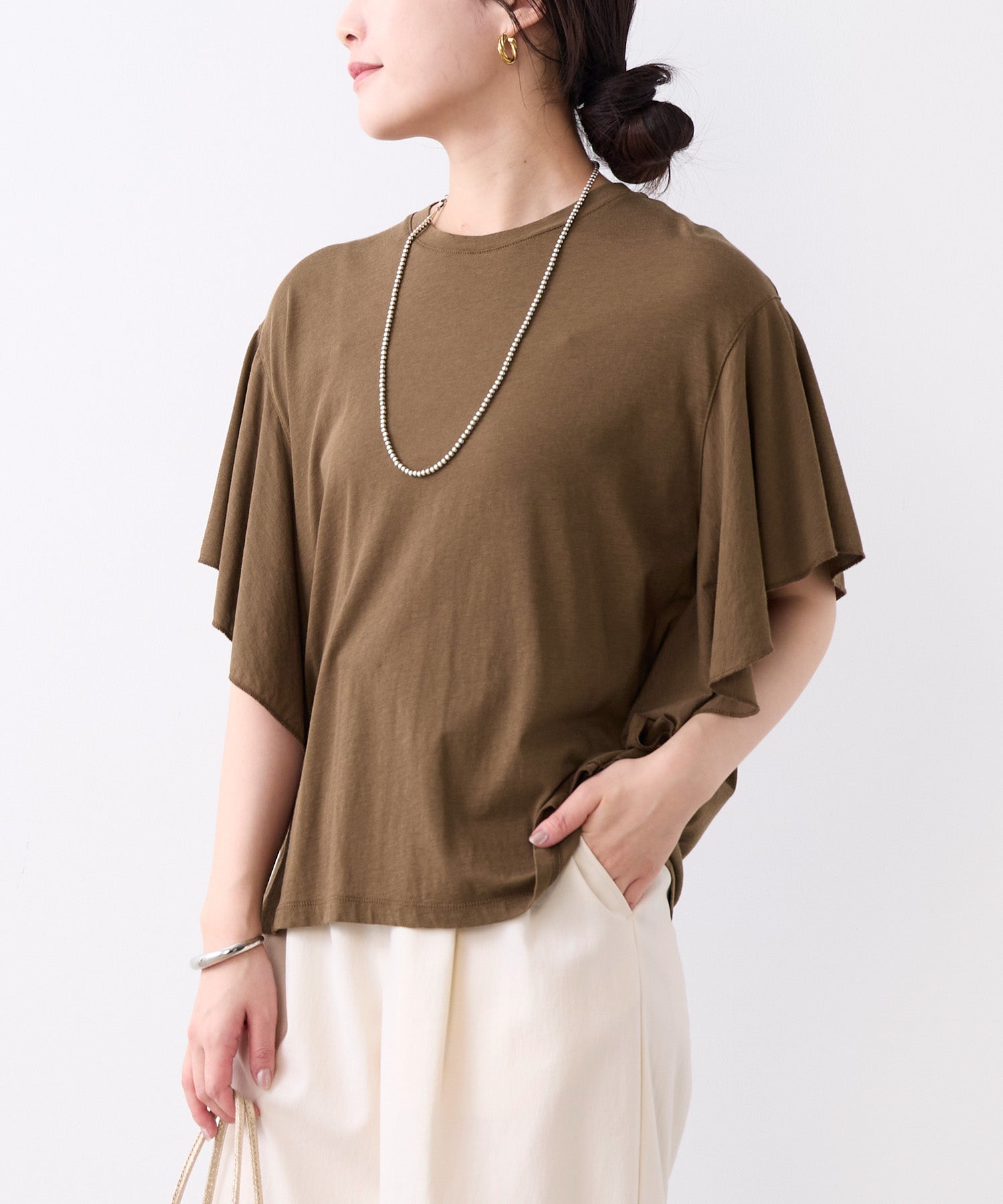 接触冷感-フリルスリーブT-shirt | MICA&DEAL ONLINE STORE